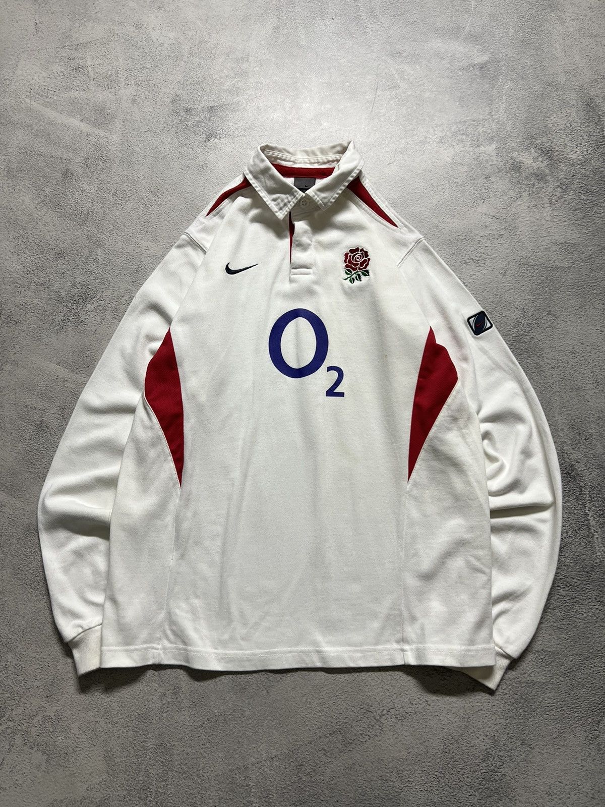 Nike × Vintage Vintage Blokecore Nike England 02 Rugby Longsleeve Polo Size US XS / EU 42 / 0 - 3 Thumbnail