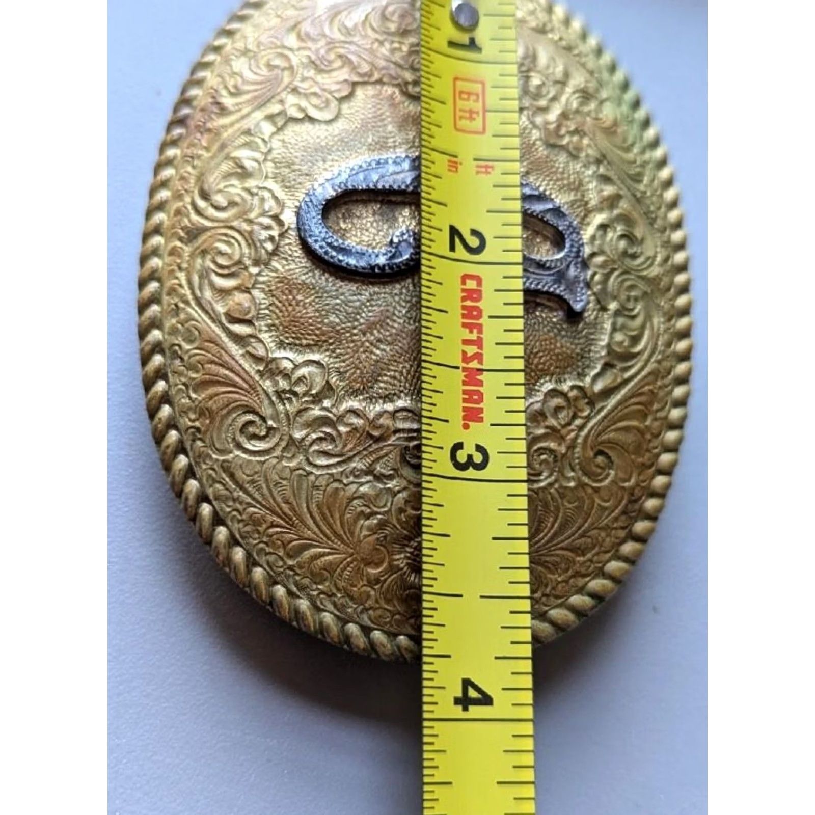 Vintage VINTAGE CRUMRINE belt buckle "C" sterling silver bronze Western Cowboy Men? Size ONE SIZE - 8 Thumbnail
