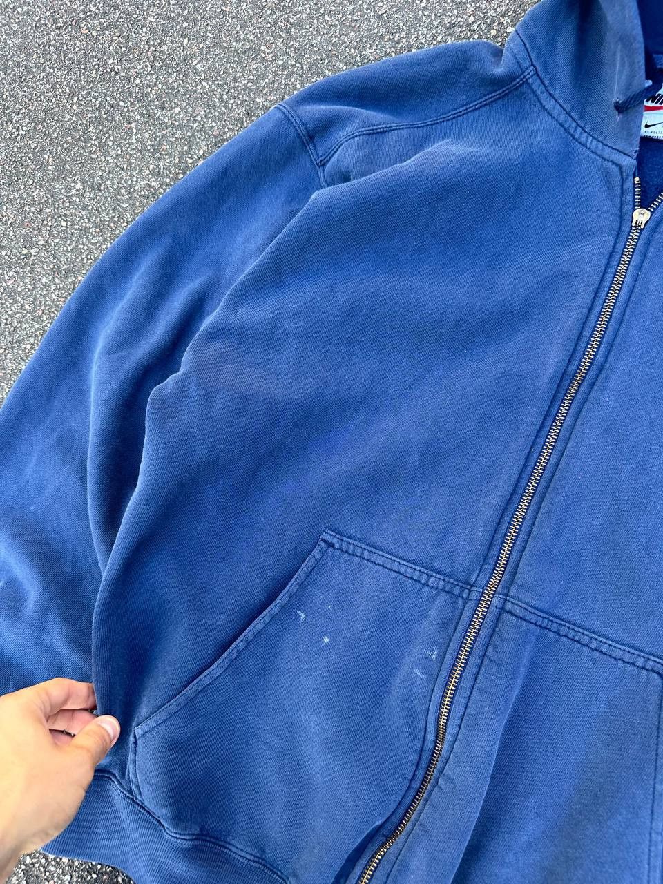 Nike × Vintage Nike Vintage 00s Zip Hoodie Distressed Washed Style Size US M / EU 48-50 / 2 - 5 Thumbnail
