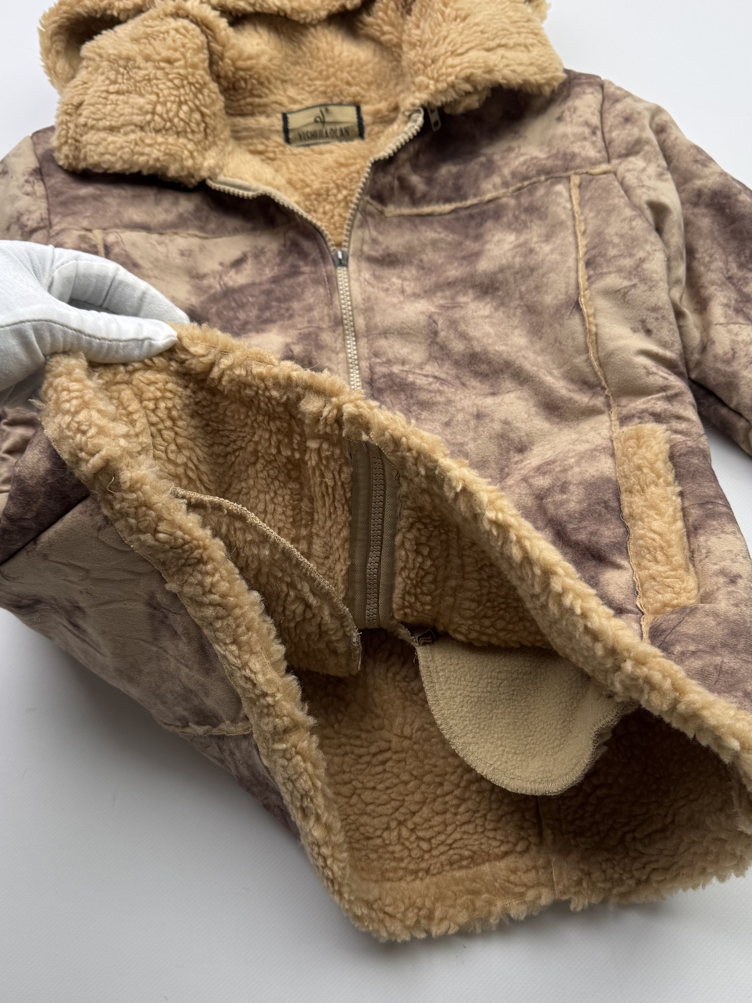Japanese Brand Vintage Faux Sheepskin Faded Hooded Jacket B388(V48)E2 Size S / US 4 / IT 40 - 7 Thumbnail