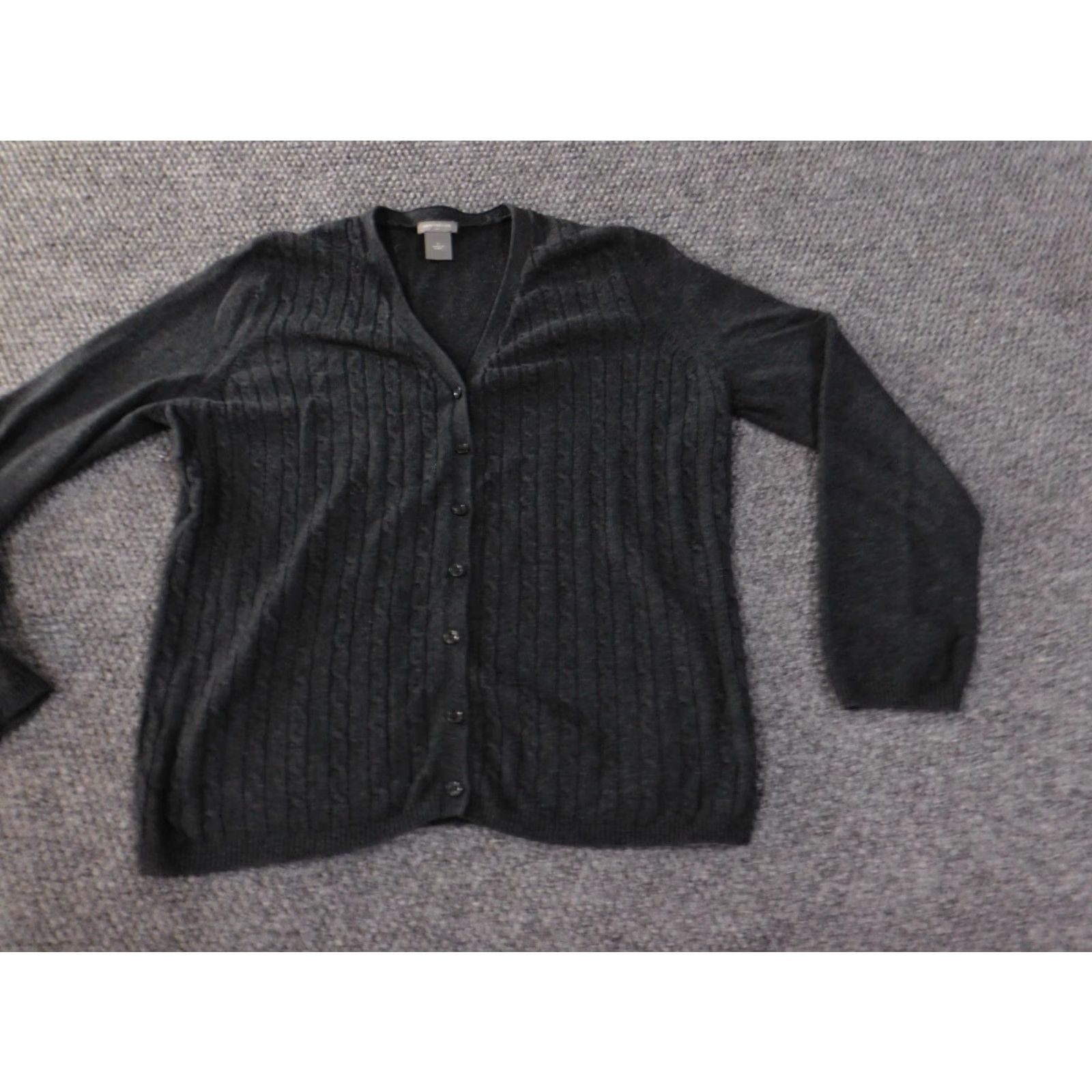 Ann Taylor Ann Taylor Sweater L Green Womens Cable-Knit Button Cotton Rayon Pullover Cardigan V-Neck Regular Ladies Shirt-style (Adult) Size L / US 10 / IT 46 - 3 Thumbnail