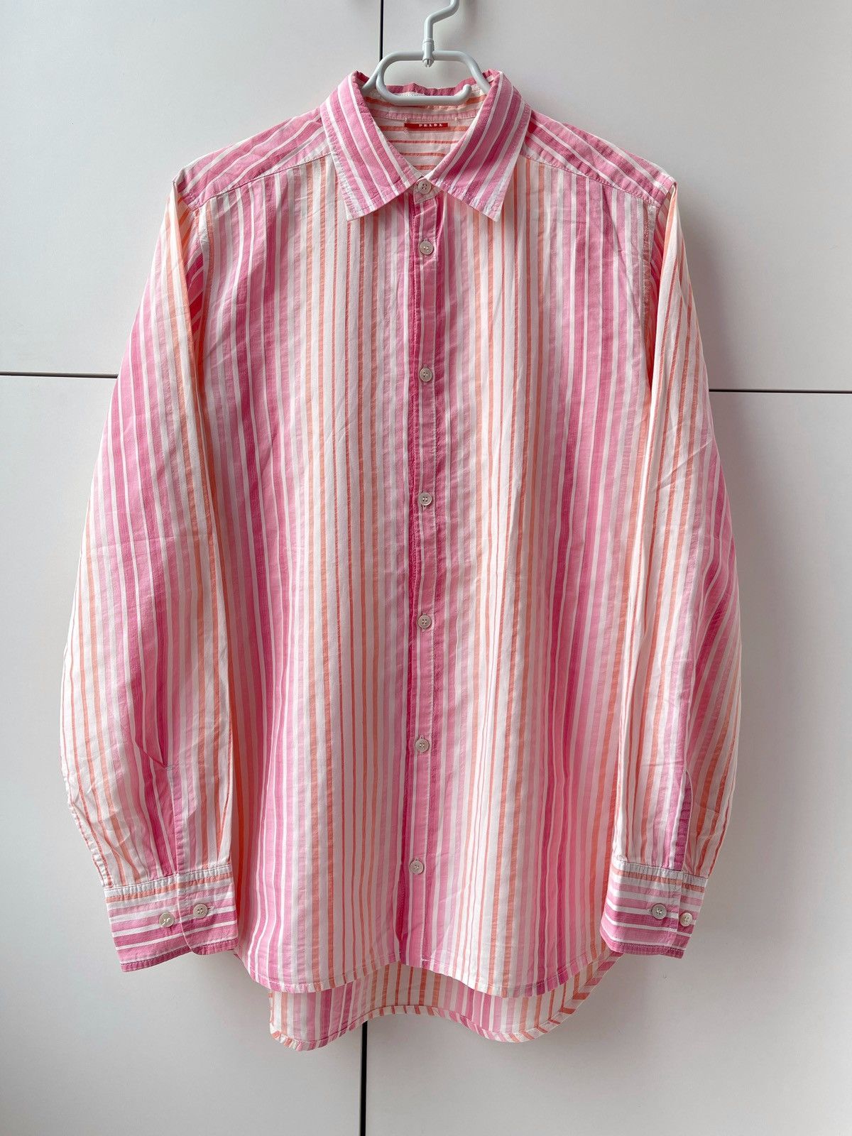 Prada Prada Stripped Pink Button Up Shirt Size US M / EU 48-50 / 2 - 1 Thumbnail