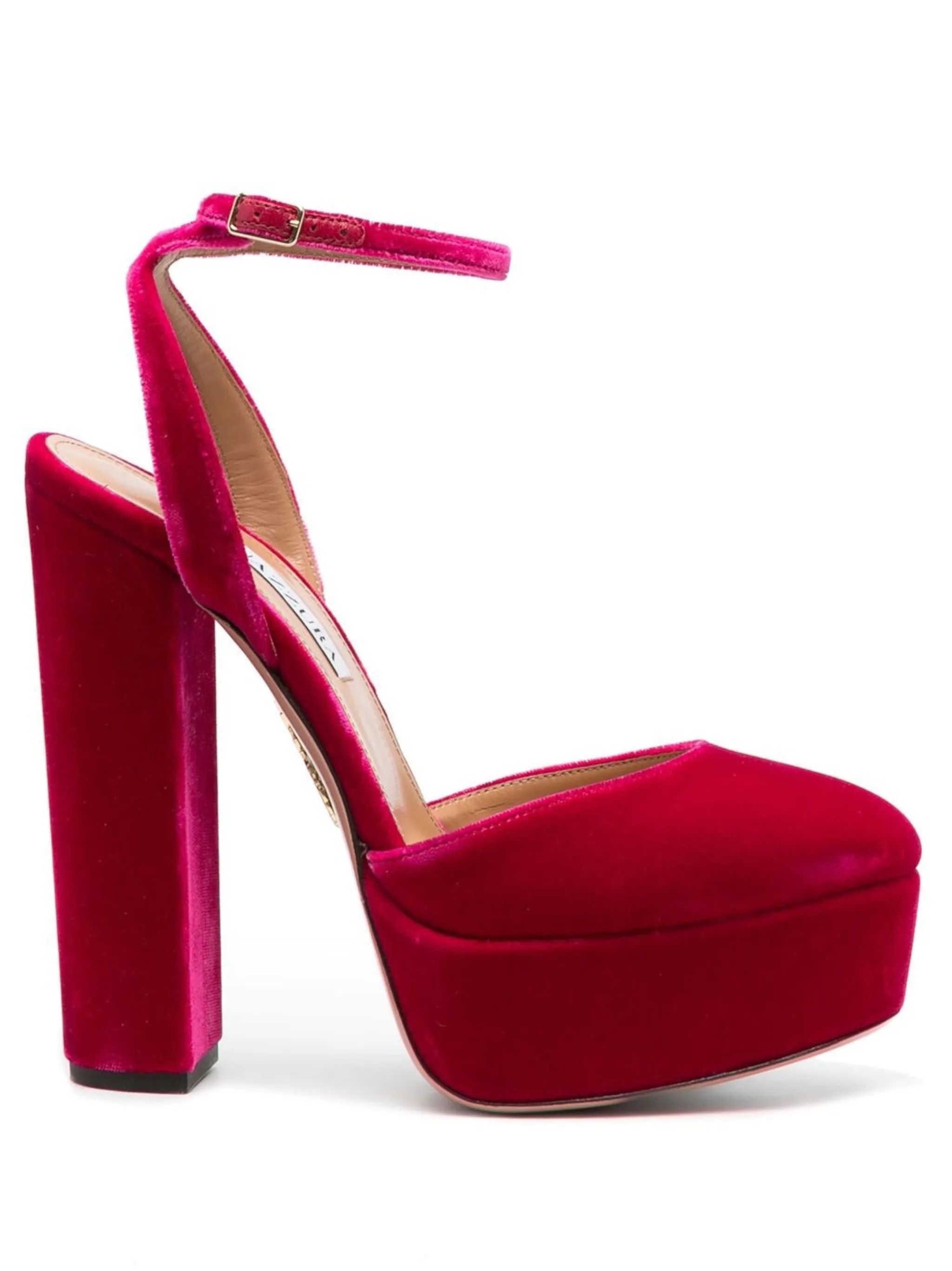Aquazzura o1y0725 Velvet Pumps in Red Size US 9.5 / IT 39.5 - 1 Thumbnail