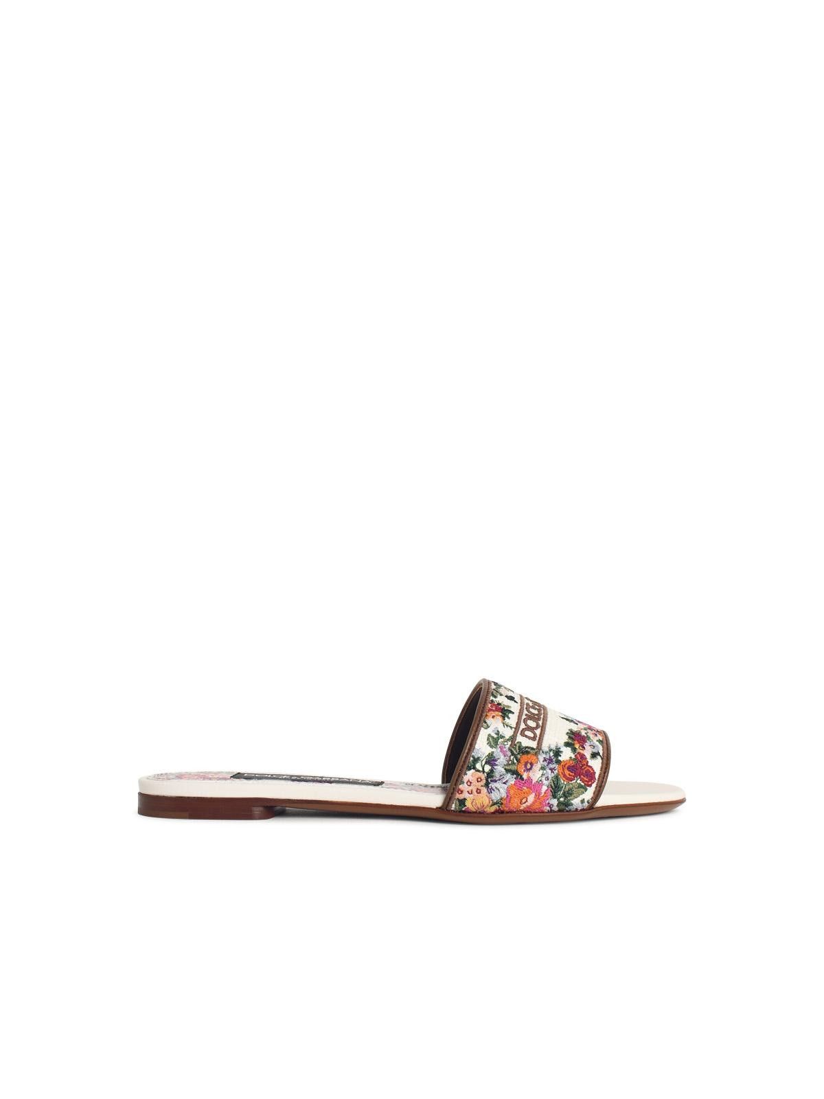 Dolce & Gabbana DOLCE & GABBANA Multicolor Fabric Slippers Size US 8 / IT 38 - 1 Thumbnail