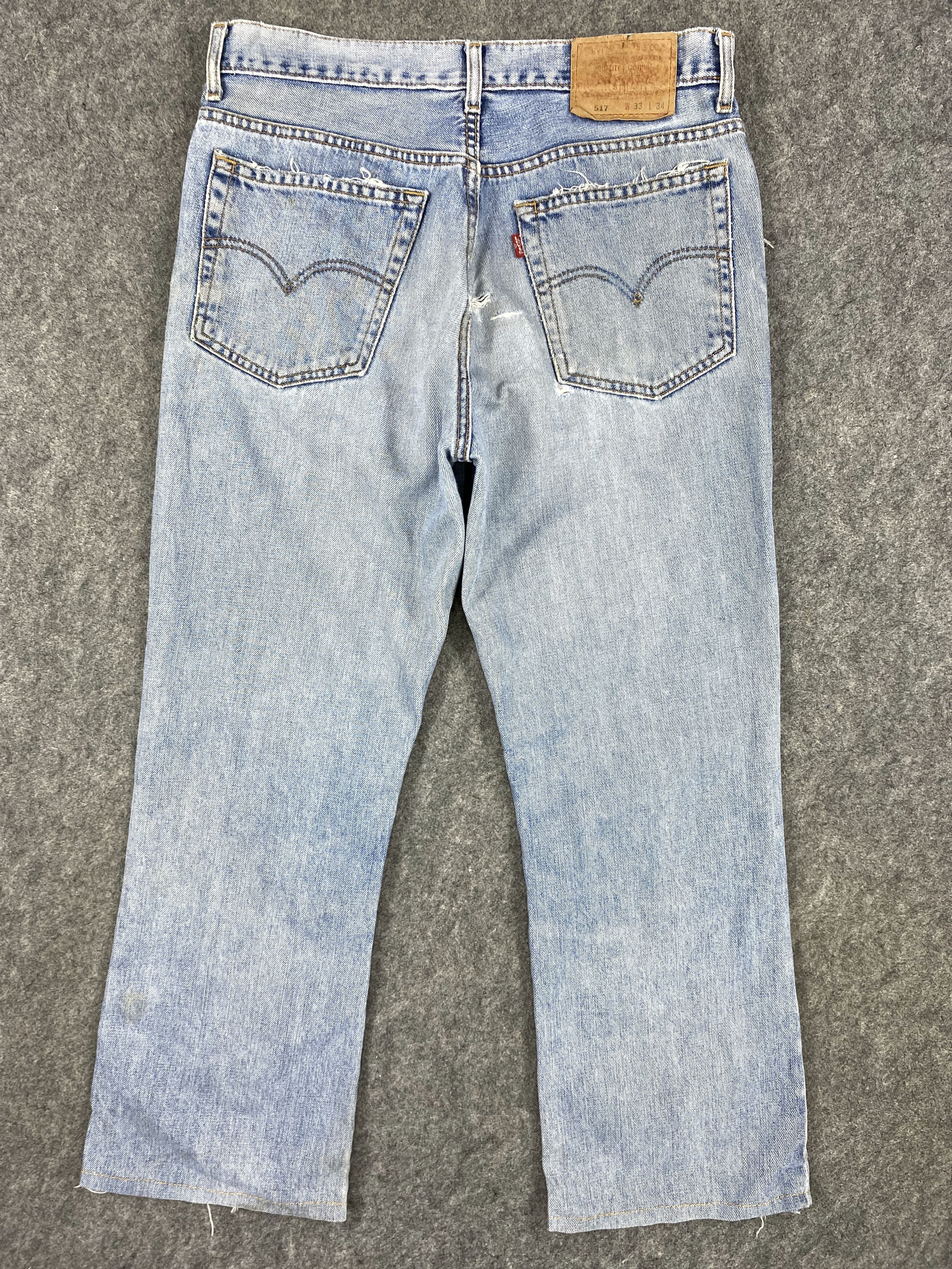 If Six Was Nine Mid Blue Vintage Levi's 517 Flare 33x26 Denim -JN1208 Size US 33 - 2 Thumbnail