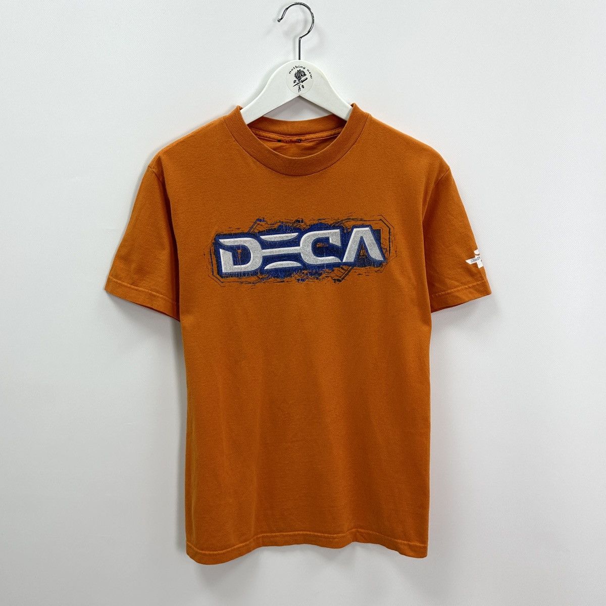 Vintage Vintage 90s Deca it’s time Big Logo orange tee y2k hype sk8 Size US S / EU 44-46 / 1 - 1 Thumbnail