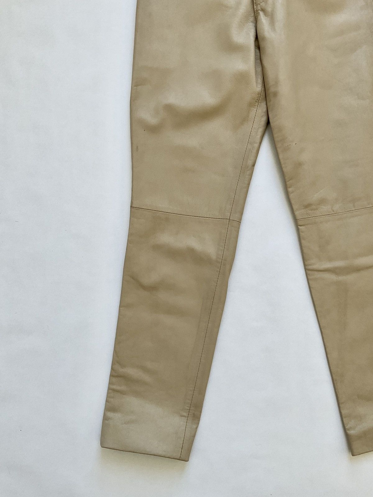Vintage Beige leather pants Size 28" / US 6 / IT 42 - 2 Thumbnail