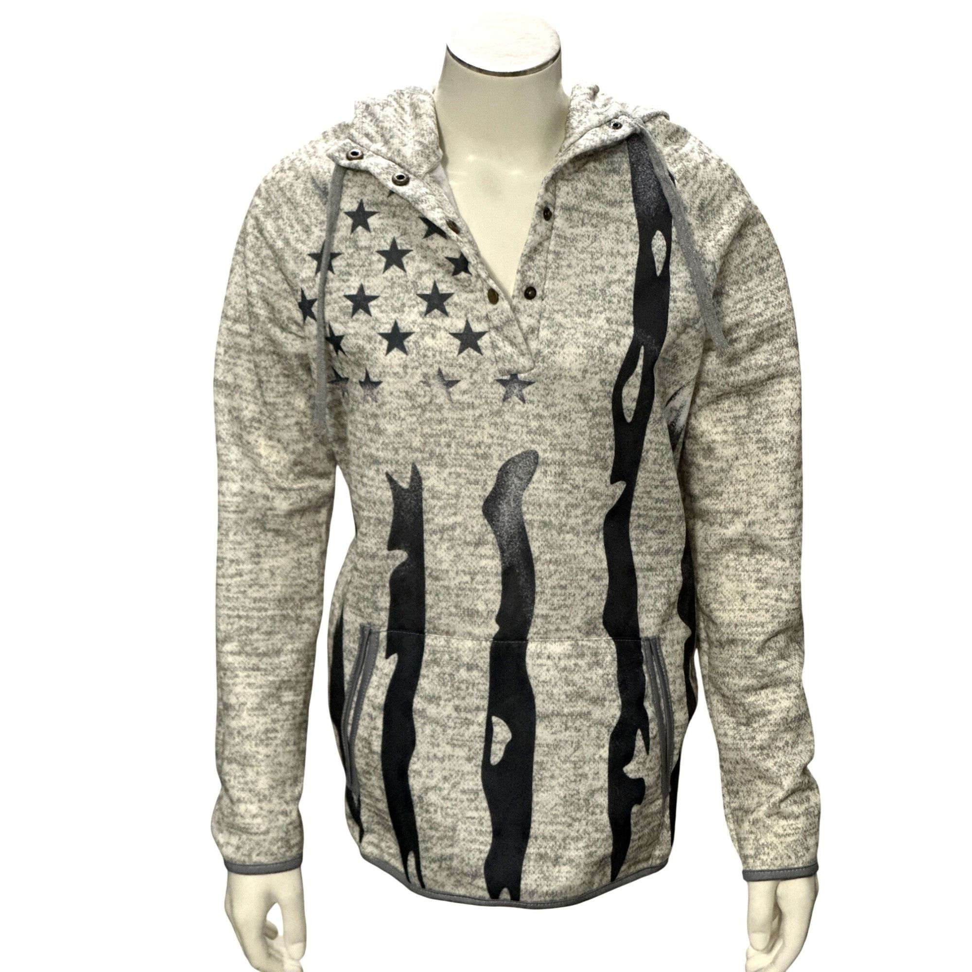 Other CCC Patriotic American Flag Pullover Gray Hoodie Sweatshirt Size M / US 6-8 / IT 42-44 - 1 Thumbnail