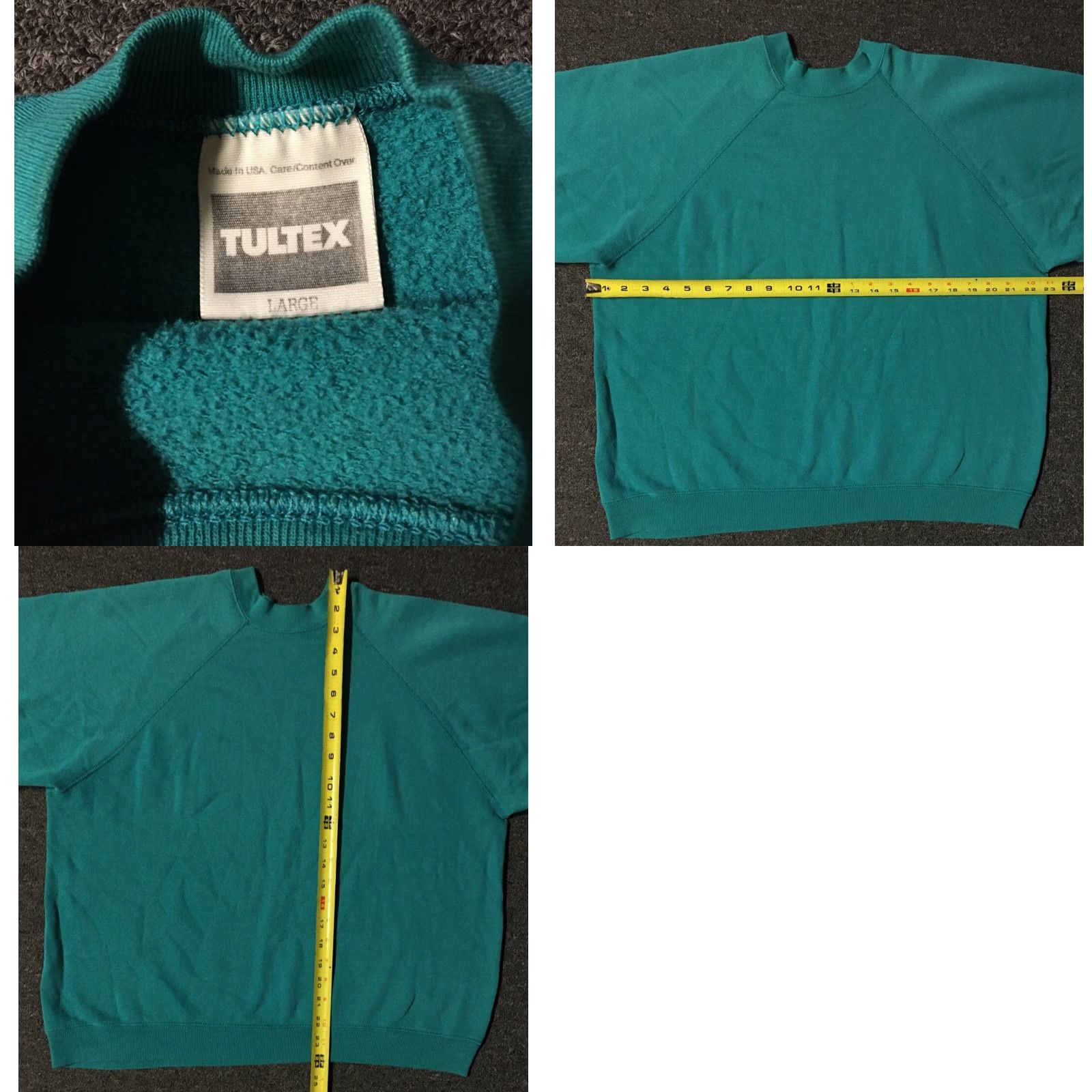 Tultex VINTAGE Tultex Green 80s Distressed Boxy Sweatshirt Hoodie Men M USA Punk Biker Grunge Surf Skate Retro 90s Style Pullover Distressed Size US M / EU 48-50 / 2 - 8 Thumbnail
