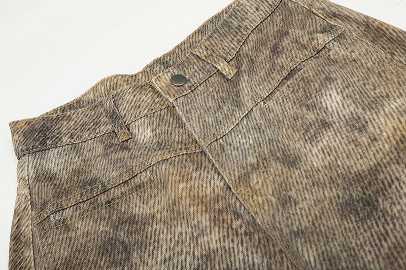 Vintage American retro distressed leopard print wide-leg jeans Size US 32 / EU 48 - 3 Thumbnail