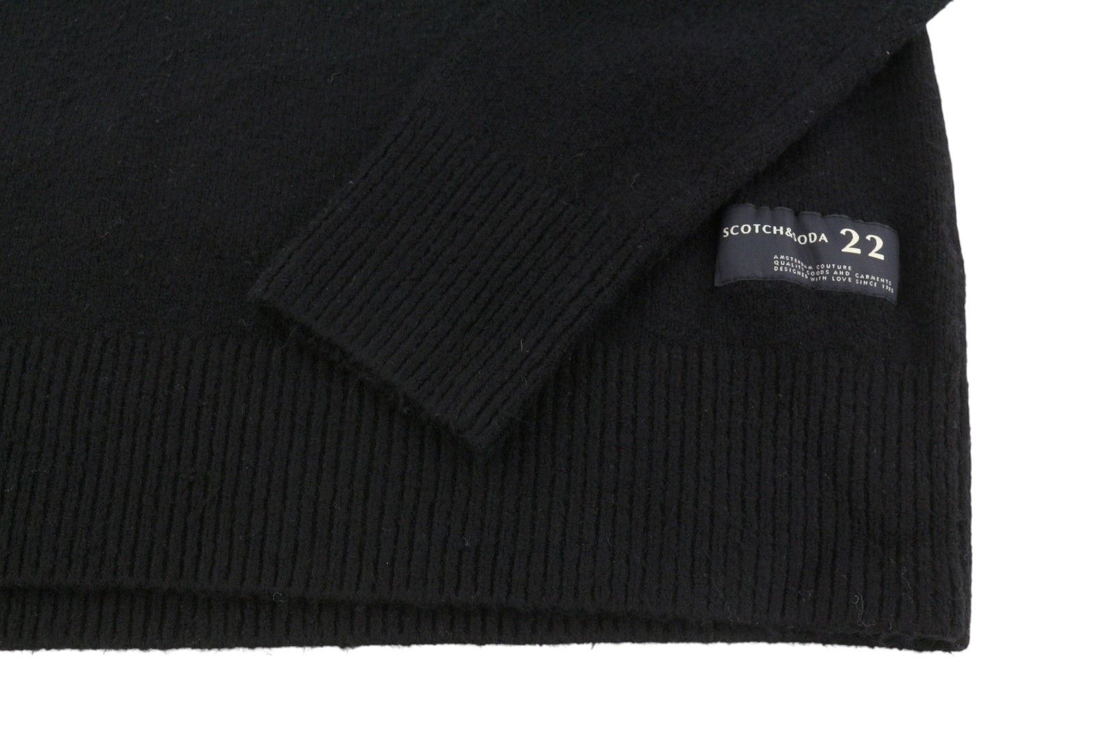 Scotch & Soda L Black Tight-Knit Mock Neck Jumper 88568 Size US L / EU 52-54 / 3 - 5 Thumbnail