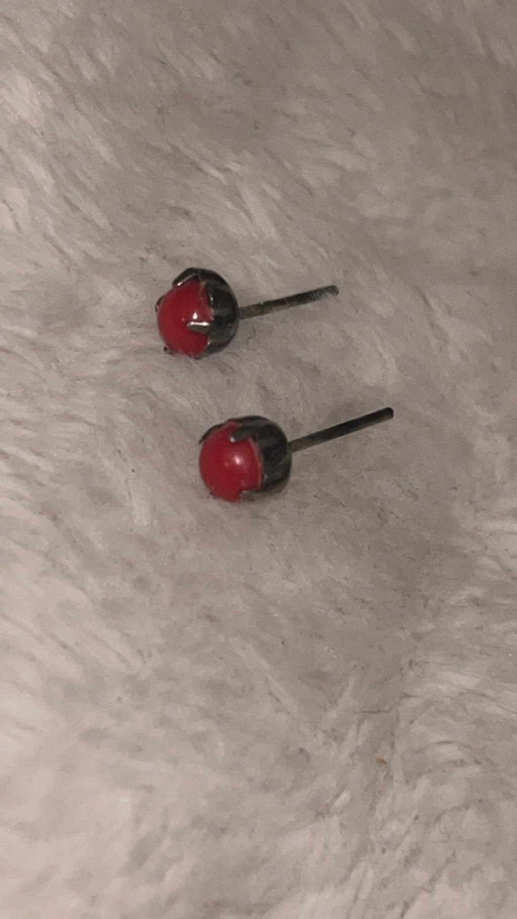 The Unbranded Brand Women's Unbranded Red & Silver Stud Earrings One Size Size ONE SIZE - 2 Thumbnail