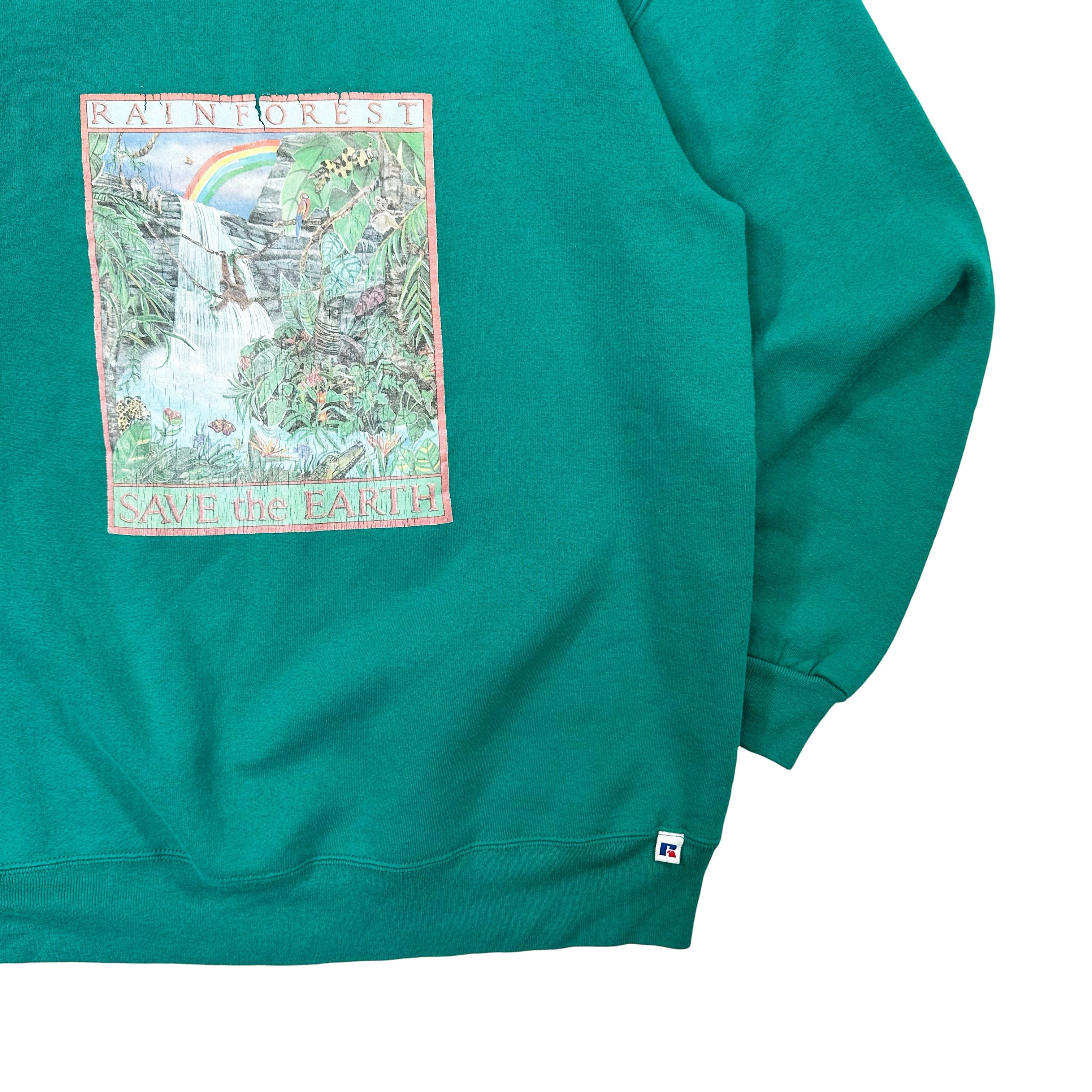 Vintage Vintage 90s Made in USA Russell Athletic Rainforest Save Size US XXL / EU 58 / 5 - 3 Thumbnail