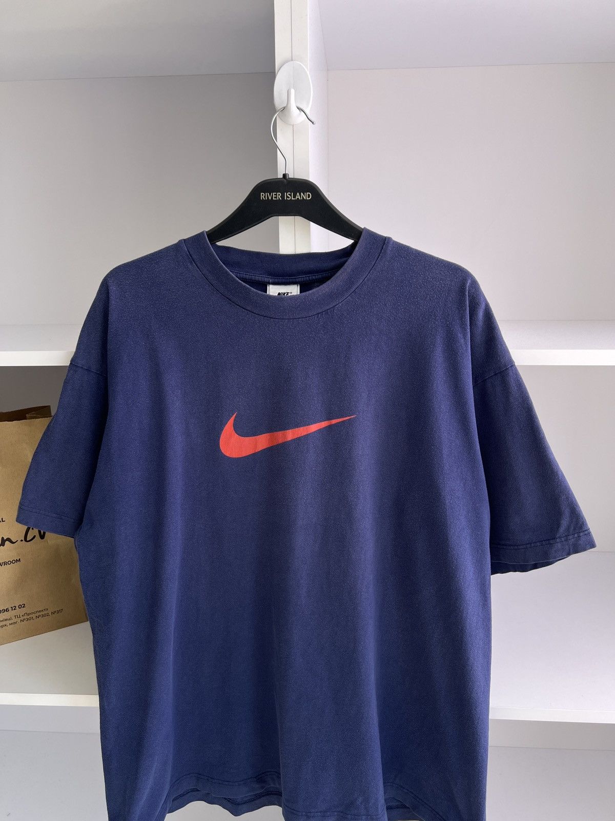 Nike × Vintage Vintage Nike Big Swoosh Logo T-Shirt Size US XL / EU 56 / 4 - 7 Thumbnail