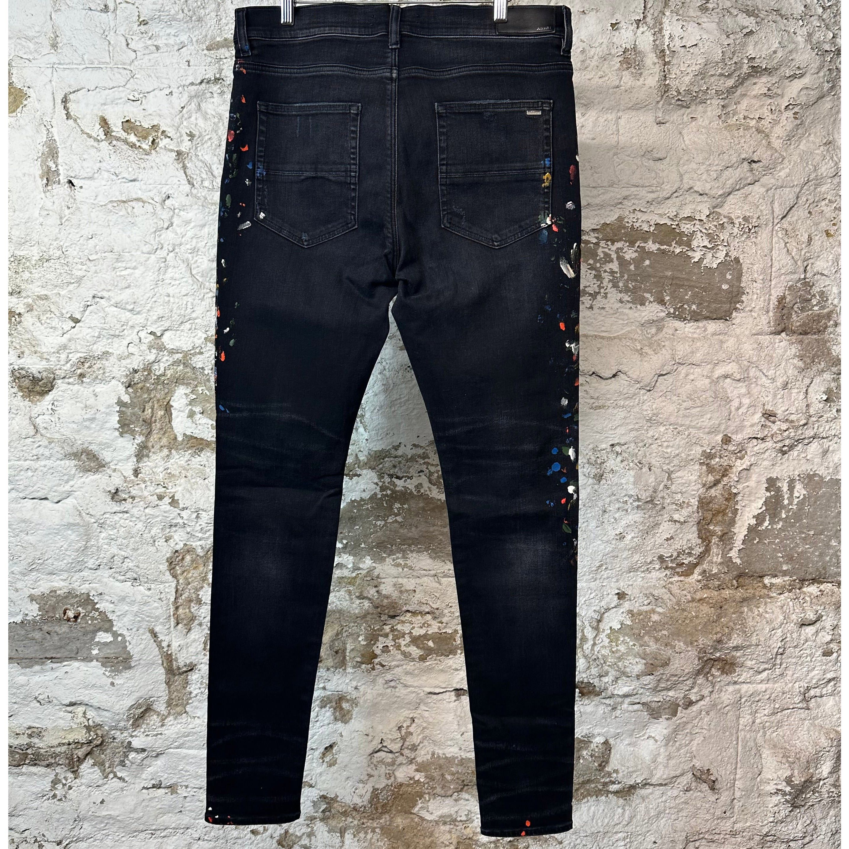 Amiri Amiri Multicolor Paint Splatter Black Denim Jeans Sz 36 Size US 36 / EU 52 - 2 Thumbnail