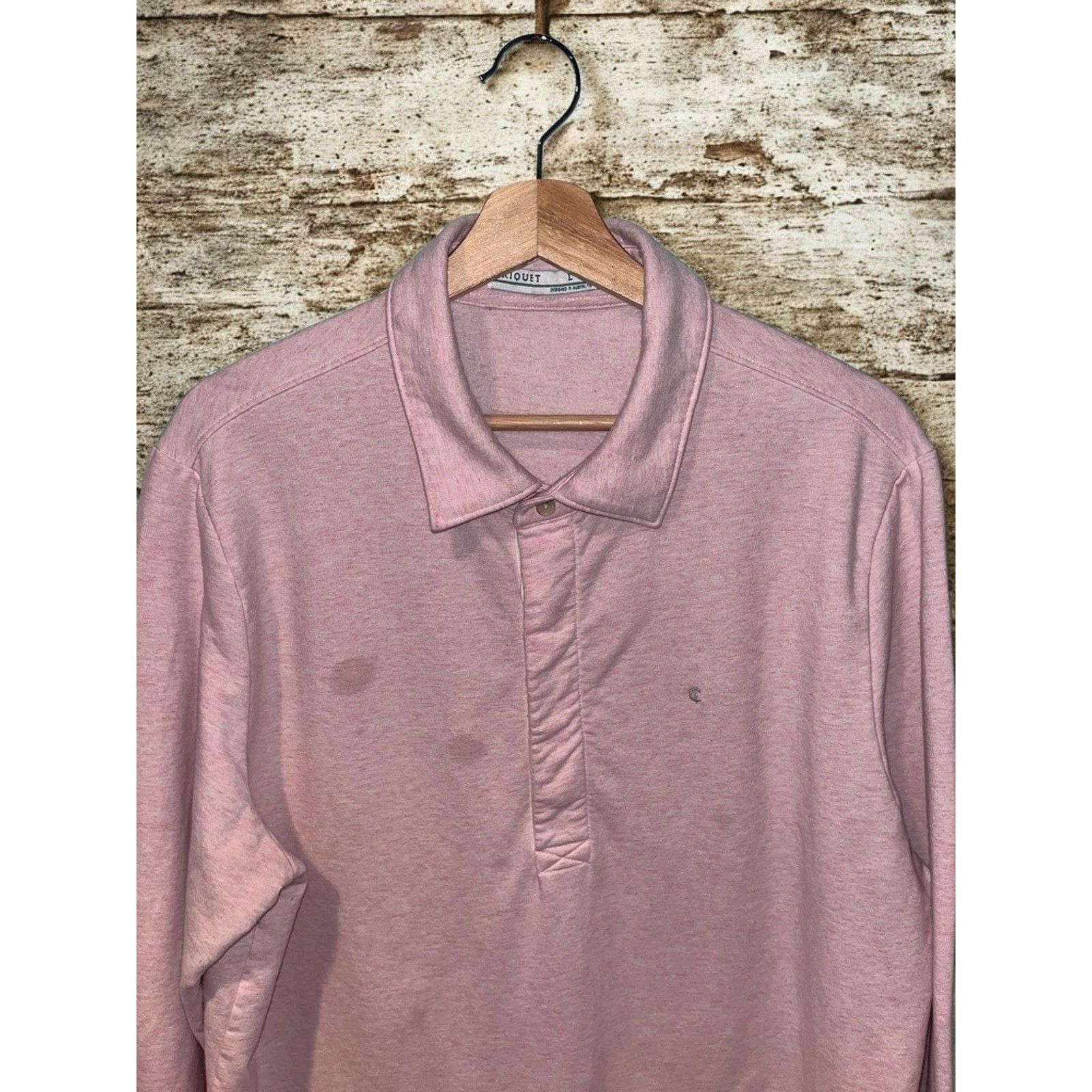 Criquet Criquet Mens L Pink Collared Polo Sweatshirt Rugby Pullover Size US L / EU 52-54 / 3 - 2 Thumbnail