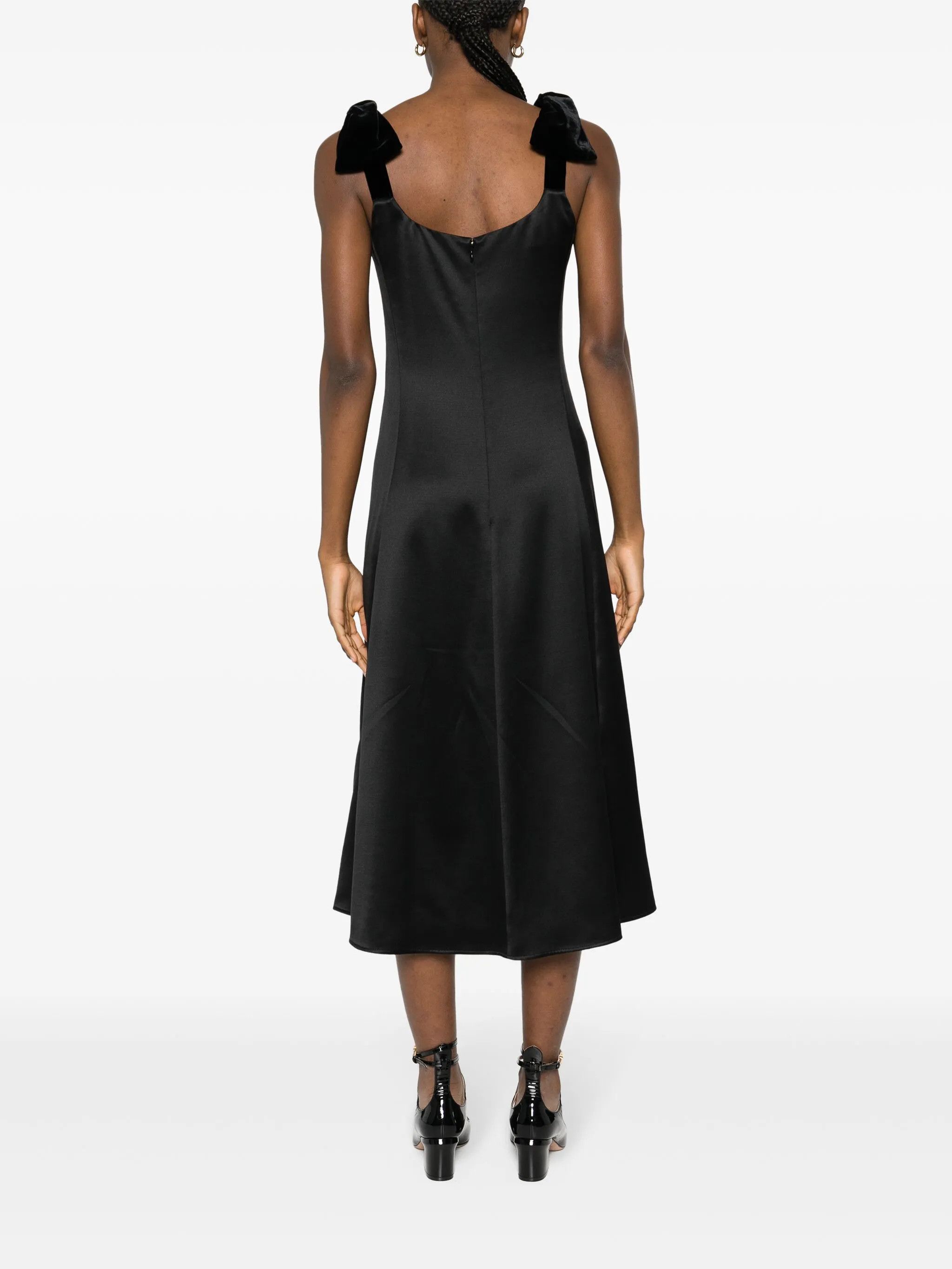 Chloe o1loc1c0425 CHC24 Midi Dress in Black Size XL / US 12-14 / IT 48-50 - 4 Thumbnail