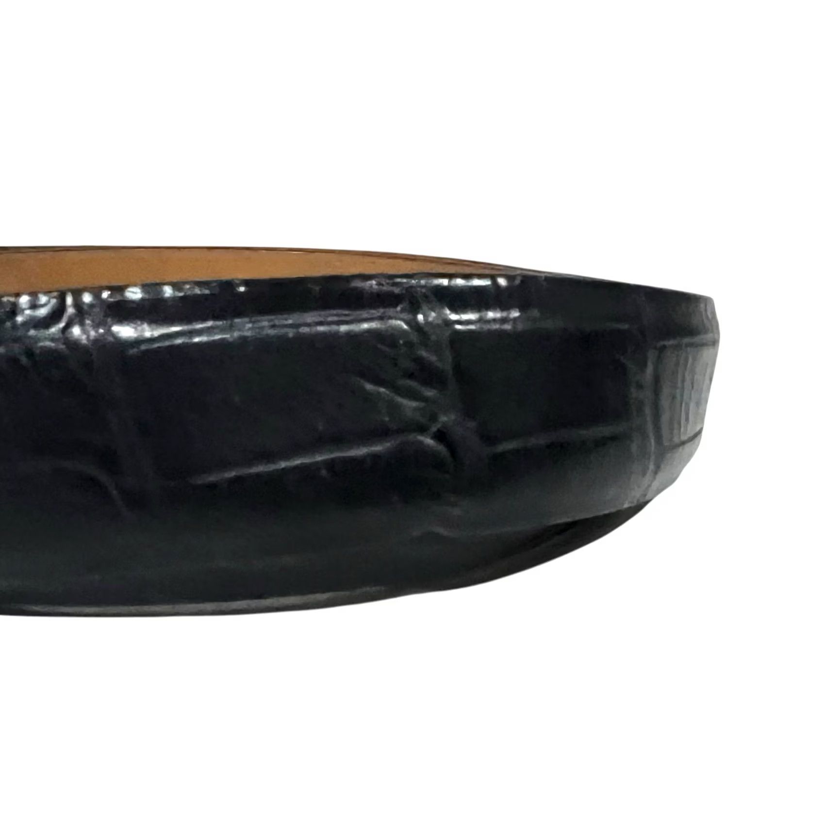 Skin Romo Tulliani Belt Men 60 Black Croc Textured Embossed Calf Leather Italy Size ONE SIZE - 4 Thumbnail