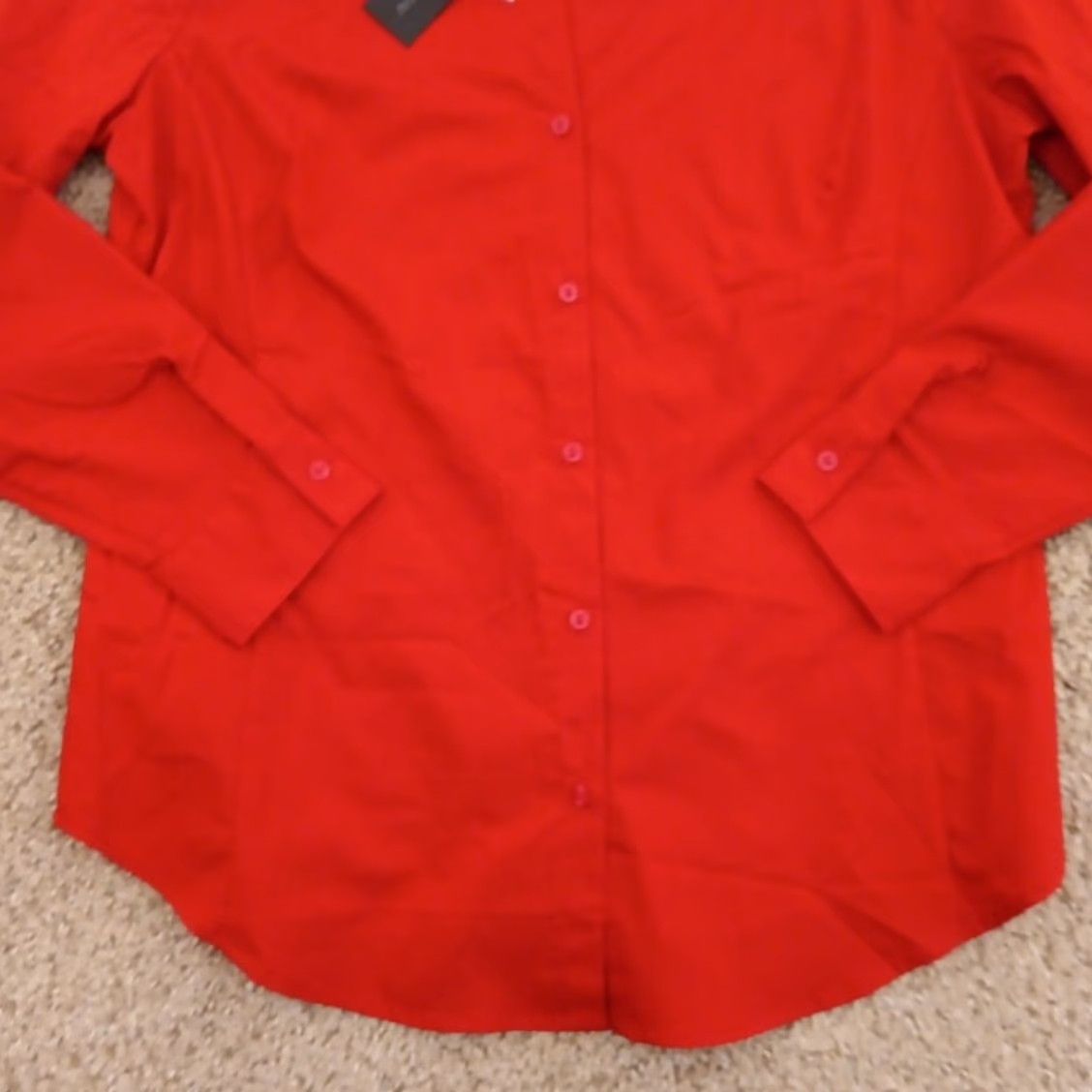 Worthington Worthington Shirt Womens 12P Petite Red Long Sleeve Button Up Cotton Blend New Size XL / US 12-14 / IT 48-50 - 3 Thumbnail