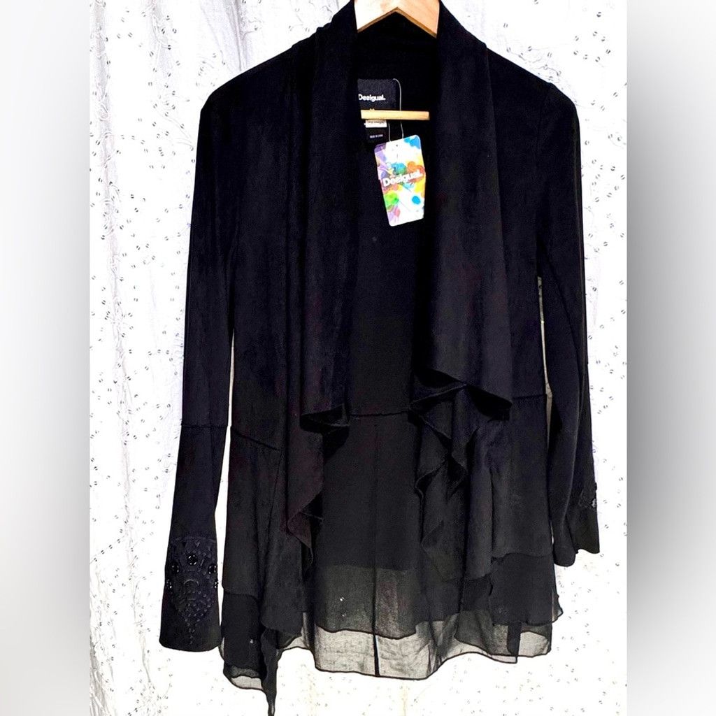Desigual NWT Desigual Women's Faux Leather Waterfall Jacket US 4 Size S / US 4 / IT 40 - 8 Thumbnail