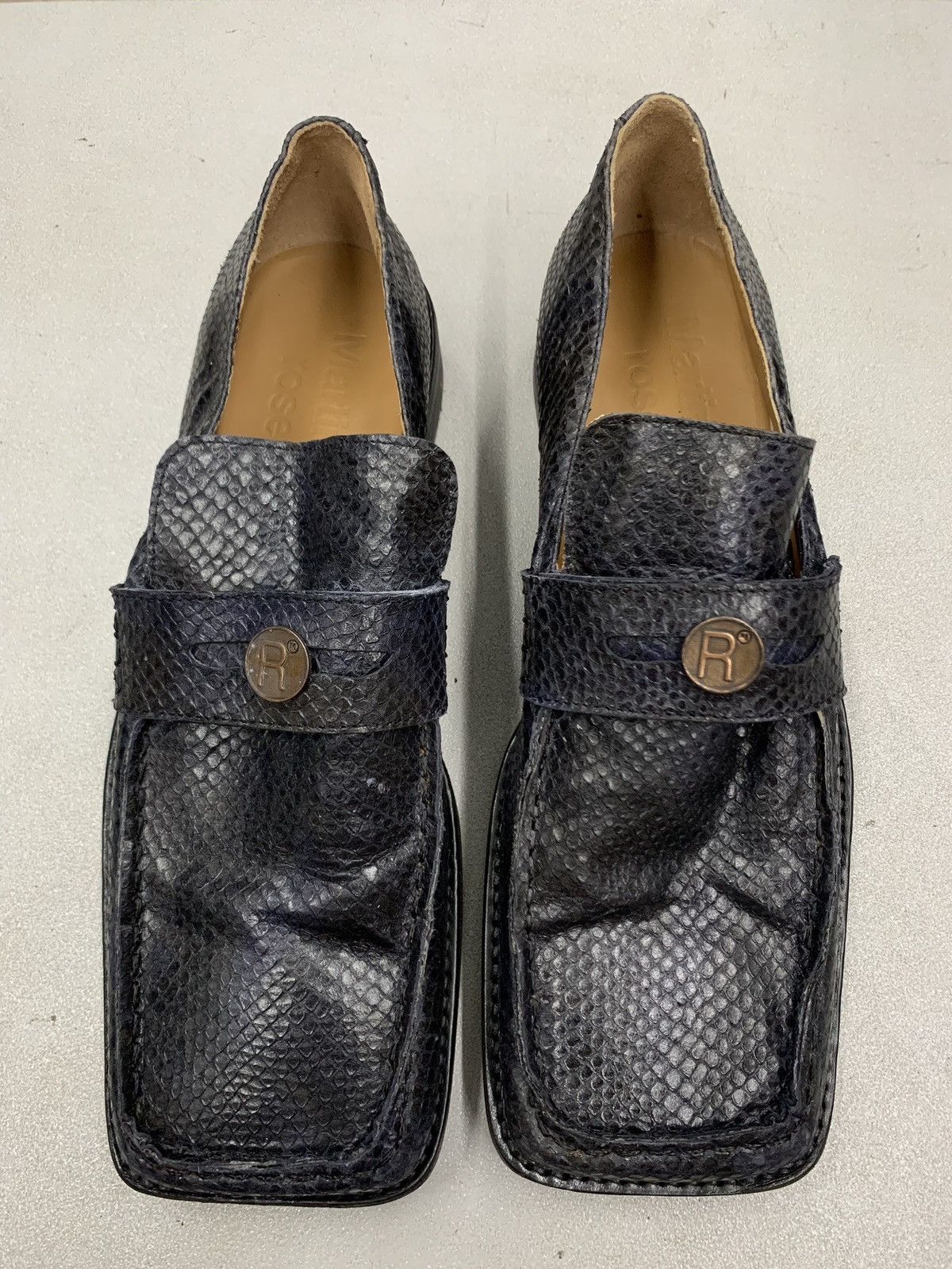 Martine Rose Martine Rose Navy Snake Roxy Loafers Size US 9 / EU 42 - 1 Thumbnail