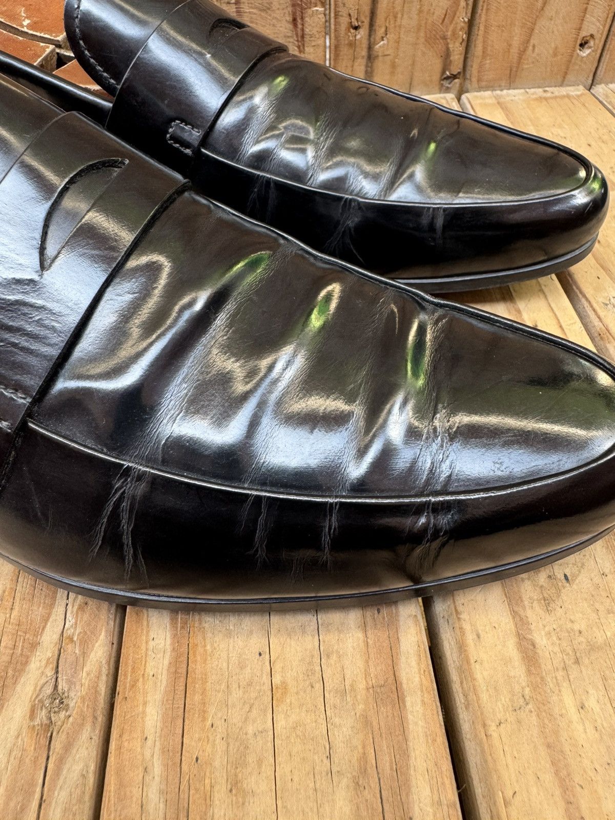 Prada Prada Men’s Penny black Leather Loafers Size Uk 9.5 USA 10.5 Size US 10.5 / EU 43-44 - 9 Thumbnail