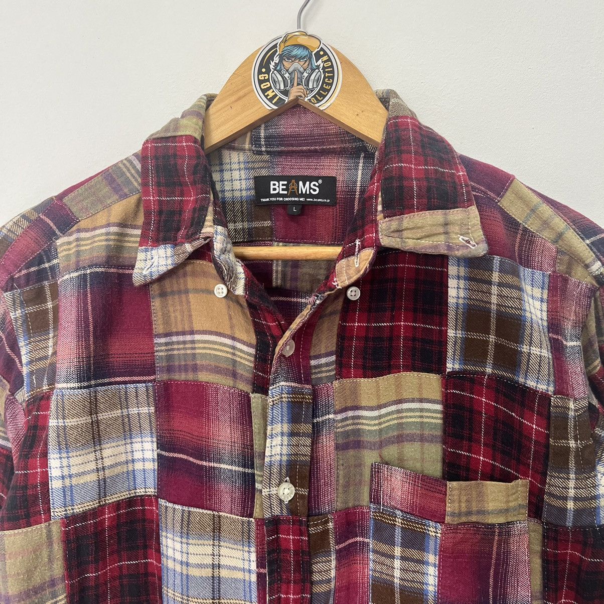 Beams Plus × Needles Beam Patchwork Flannel Button Up Shirt Size US L / EU 52-54 / 3 - 2 Thumbnail
