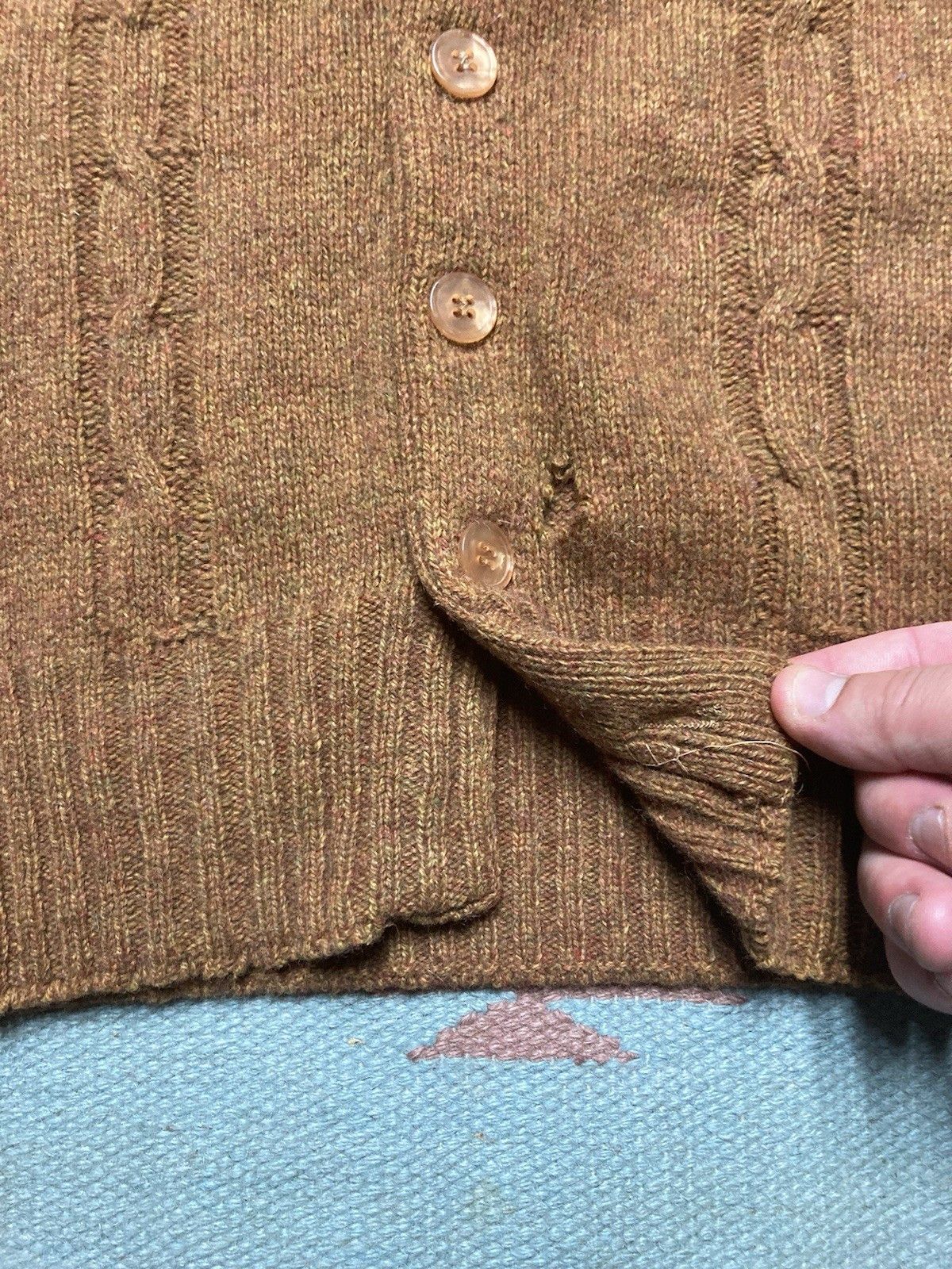 Vintage 50s cardigan sweater wool blend distres grunge Kurt Cobain M Size US M / EU 48-50 / 2 - 5 Thumbnail