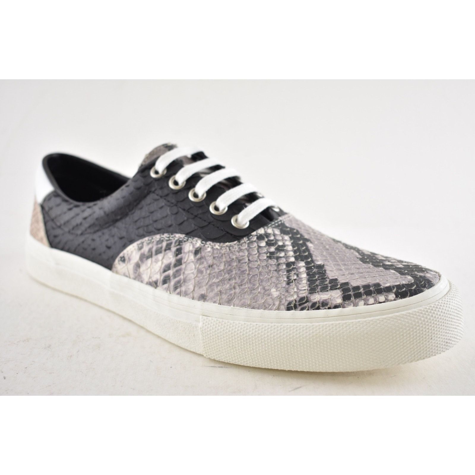 Amiri Amiri Mens Black Grey Python Snakeskin Lace Up Low Top 44 11 Size US 11 / EU 44 - 4 Thumbnail