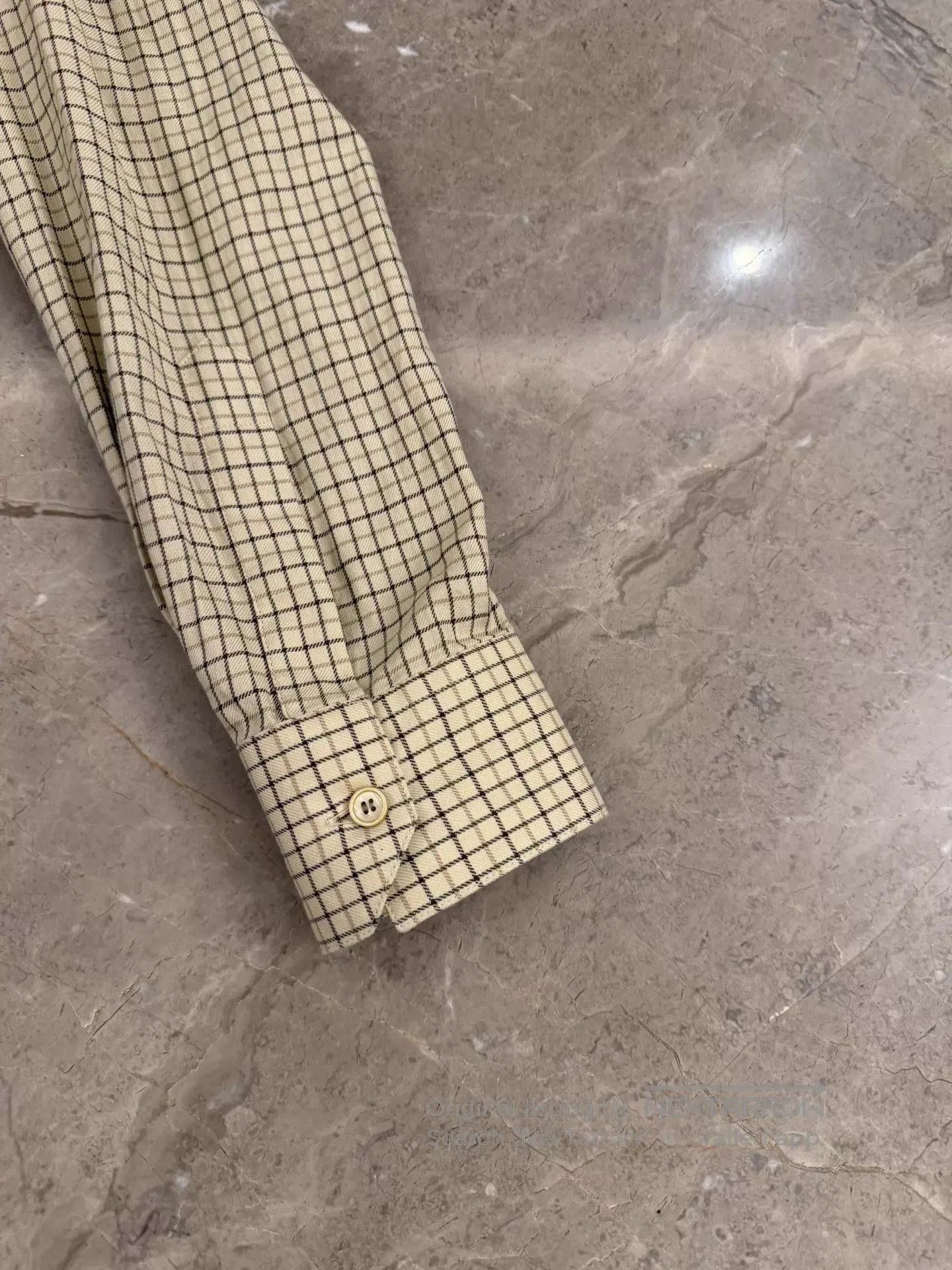 Celine Beige Checkered Long Sleeve Button. Size US M / EU 48-50 / 2 - 6 Thumbnail