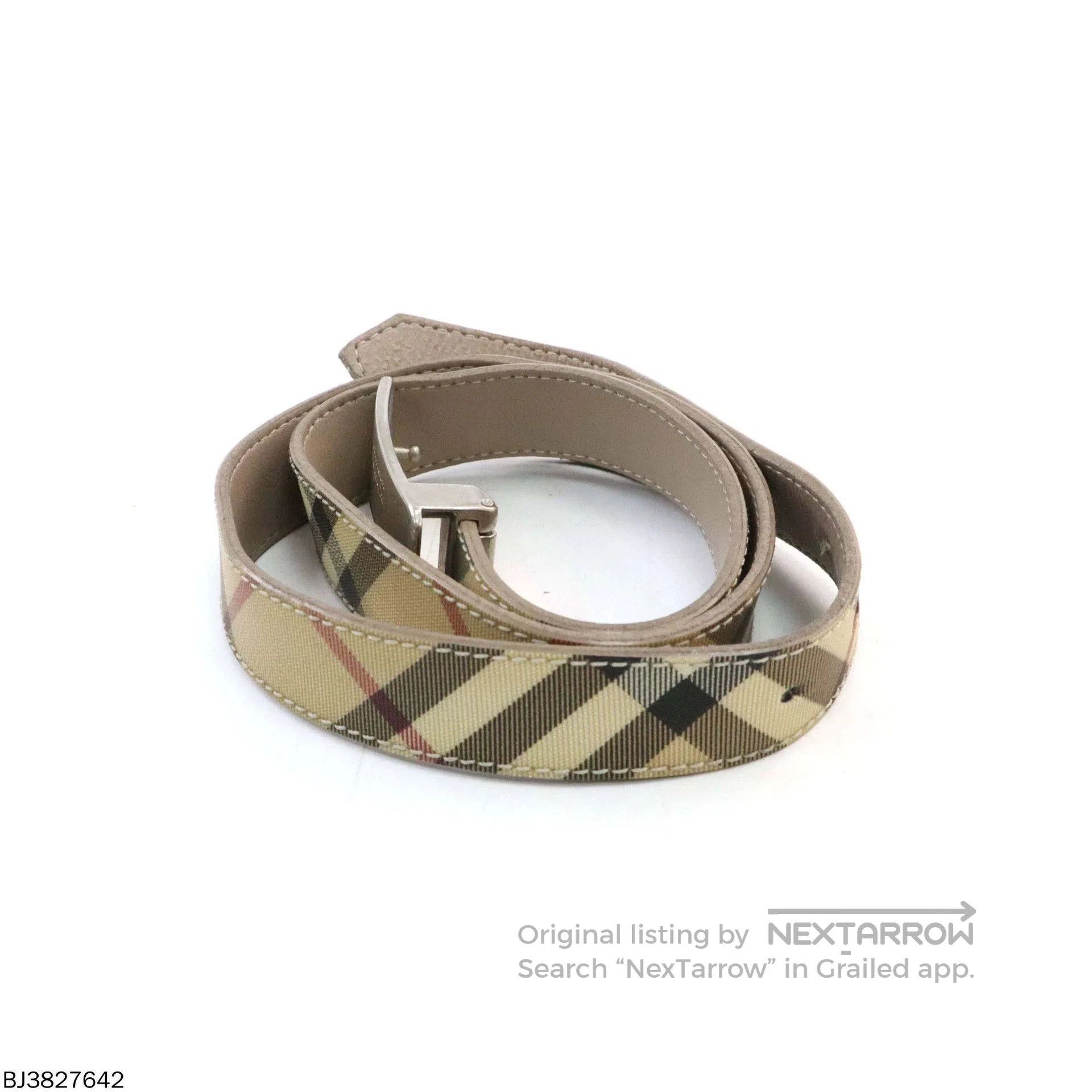 Burberry burberry brown striped smooth buckle belt. Size ONE SIZE - 6 Thumbnail