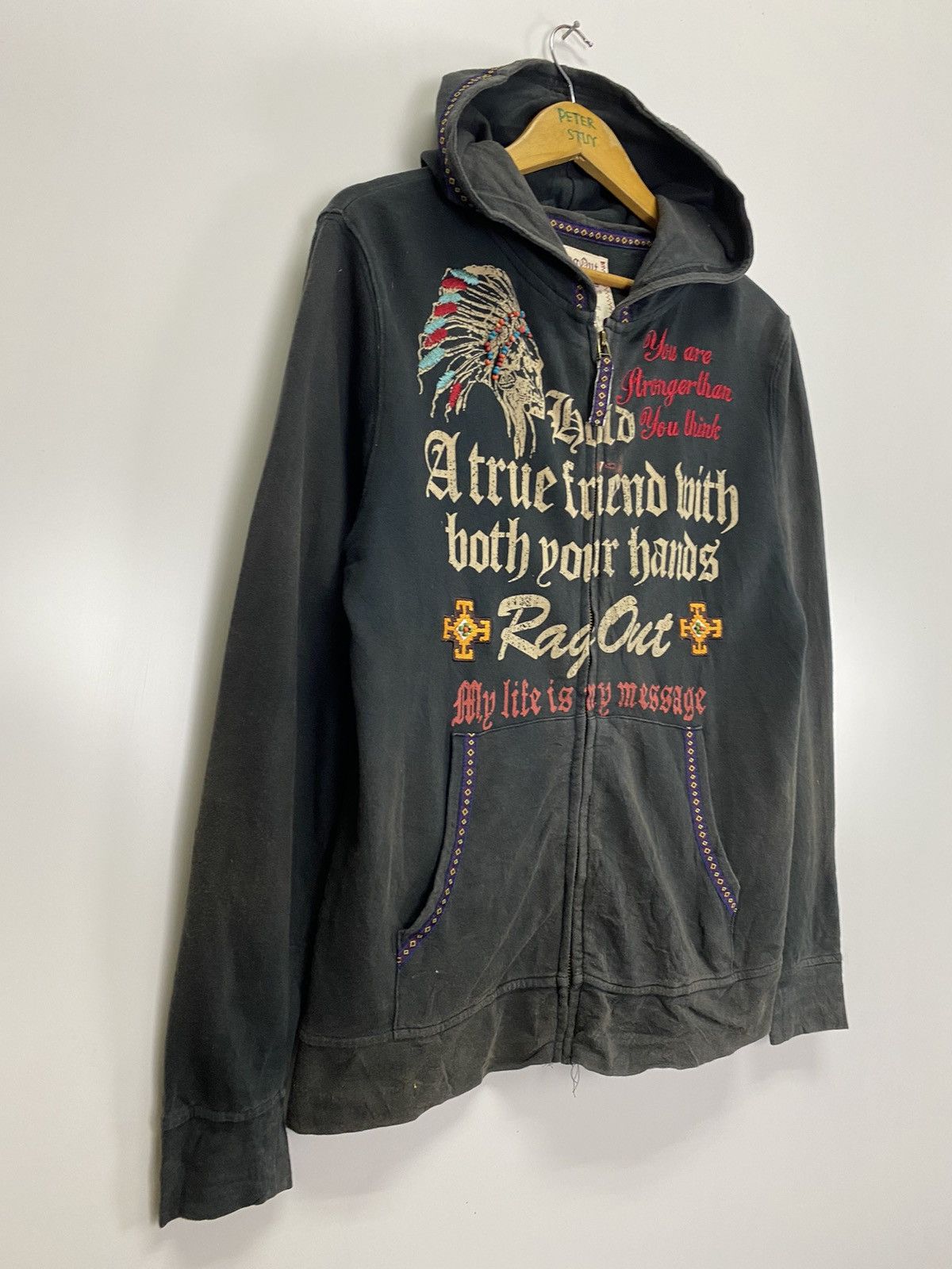 Japanese Brand × Vintage Vintage Rag out hoodies Size US M / EU 48-50 / 2 - 5 Thumbnail