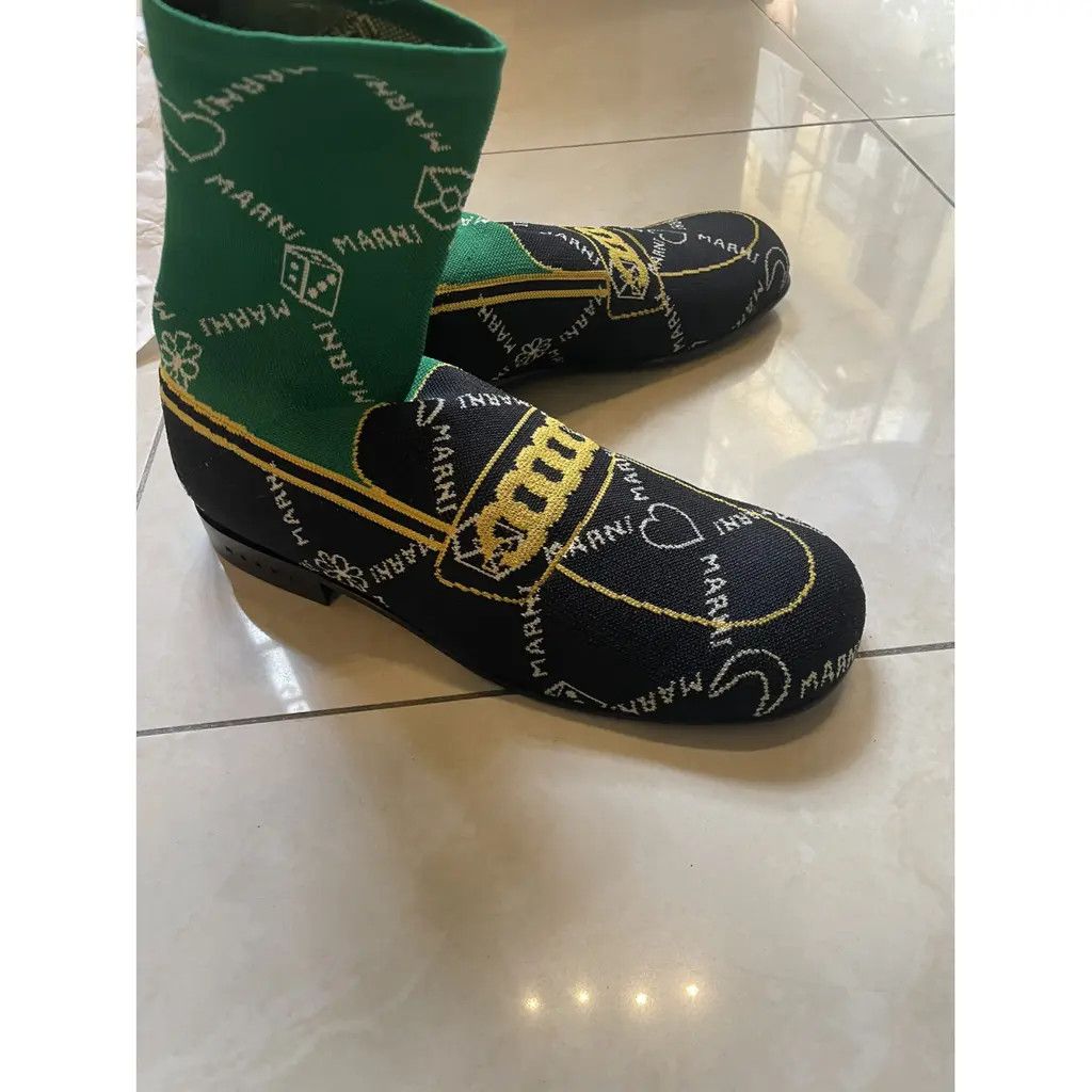 Marni o1y0225 Logo-Print Hi-Top Sneakers in Multicolor Size US 10 / EU 43 - 2 Thumbnail