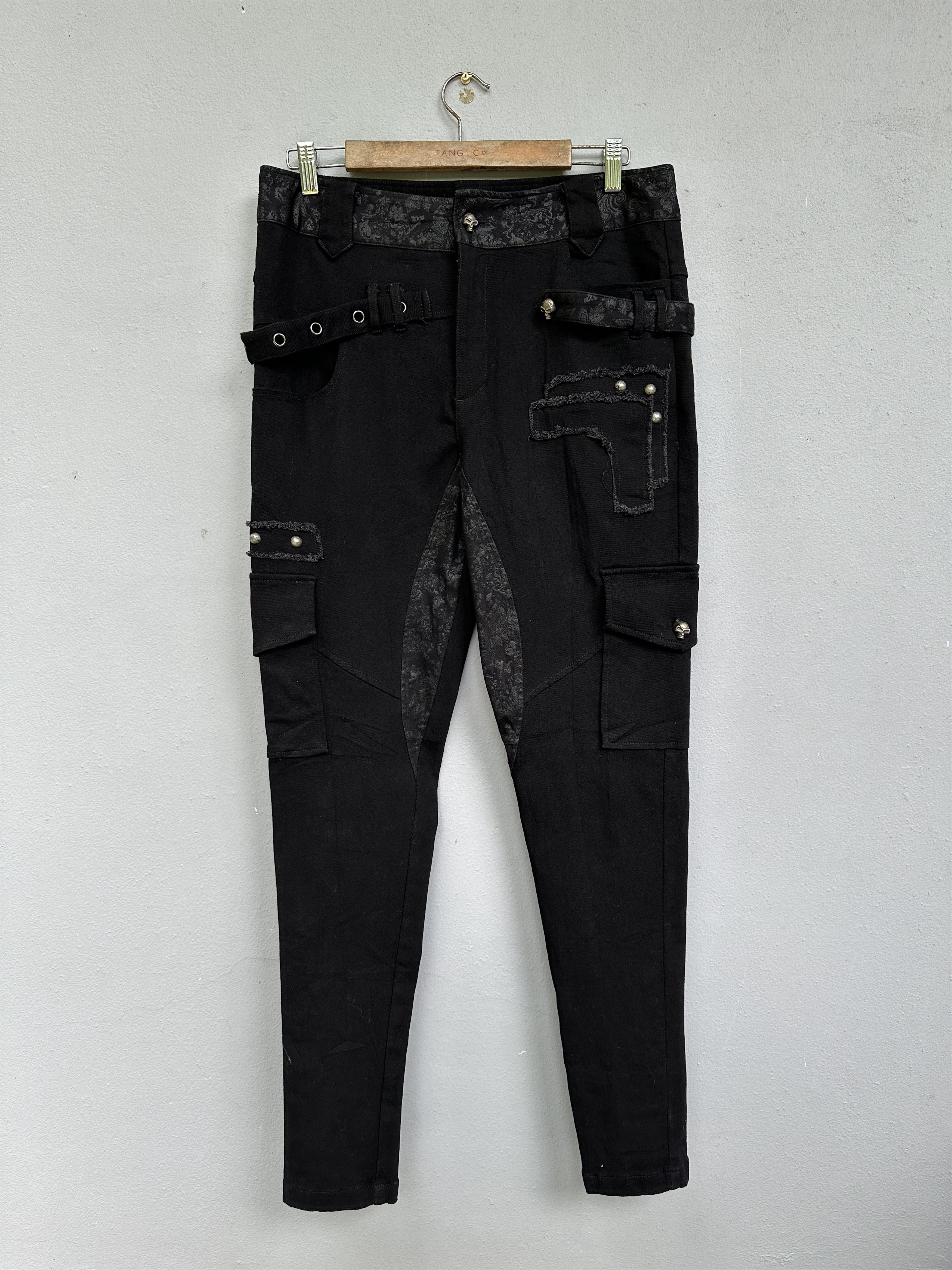 Japanese Brand Japanese Brand PUNKRAVE Skinny Elastic Cargo Pants Size US 32 / EU 48 - 1 Thumbnail
