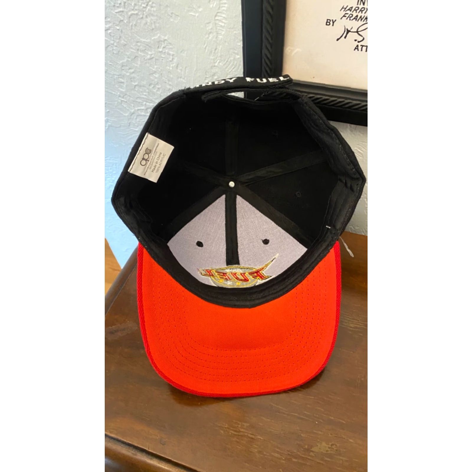 NASCAR NASCAR Indy Fuel Racing Hat Adjustable StrapBack Black And Red Cap One Size Adjustable Baseball Cap Unisex Adults Mens Size ONE SIZE - 4 Thumbnail