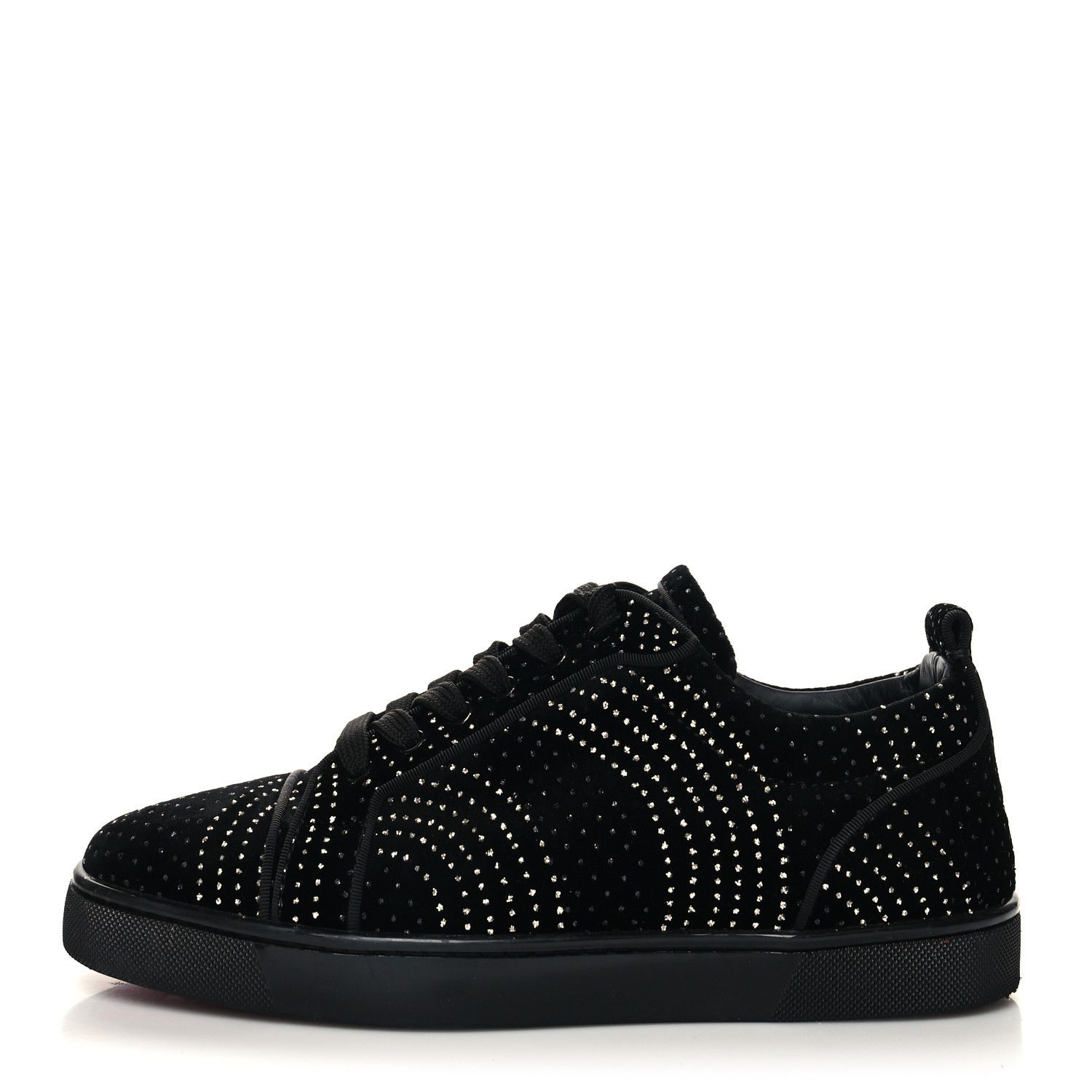 Christian Louboutin Louis Junior Orlato Velvet River Crystal Black Size US 7 / EU 40 - 1 Thumbnail