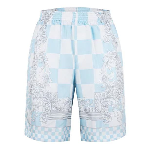 o1g2r1mq0824 Medusa Contrasto Shorts in Blue & White