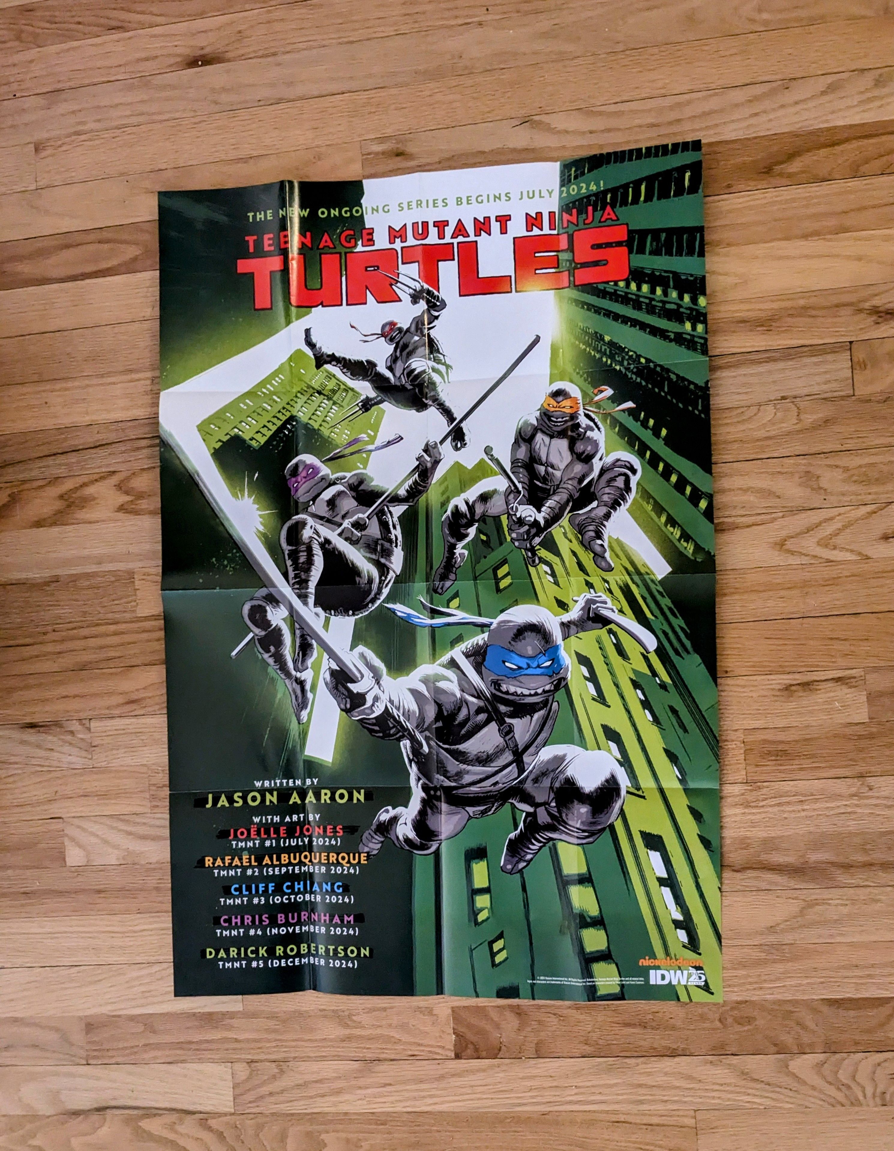 Designer TMNT IDW Nickelodeon 2024 Two Sided Folded SDCC Promo Poster Size ONE SIZE - 1 Thumbnail