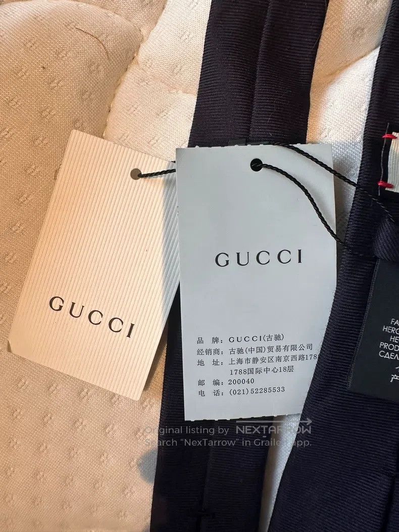 Gucci Gucci Dark blue snake-shaped embroidered tie Size ONE SIZE - 4 Thumbnail