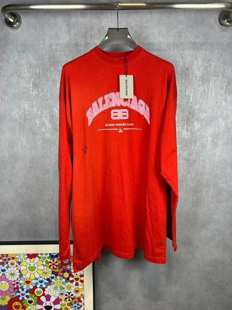 Balenciaga Balenciaga Destruction Scissors Double B Long Sleeve Size US L / EU 52-54 / 3 - 1 Thumbnail