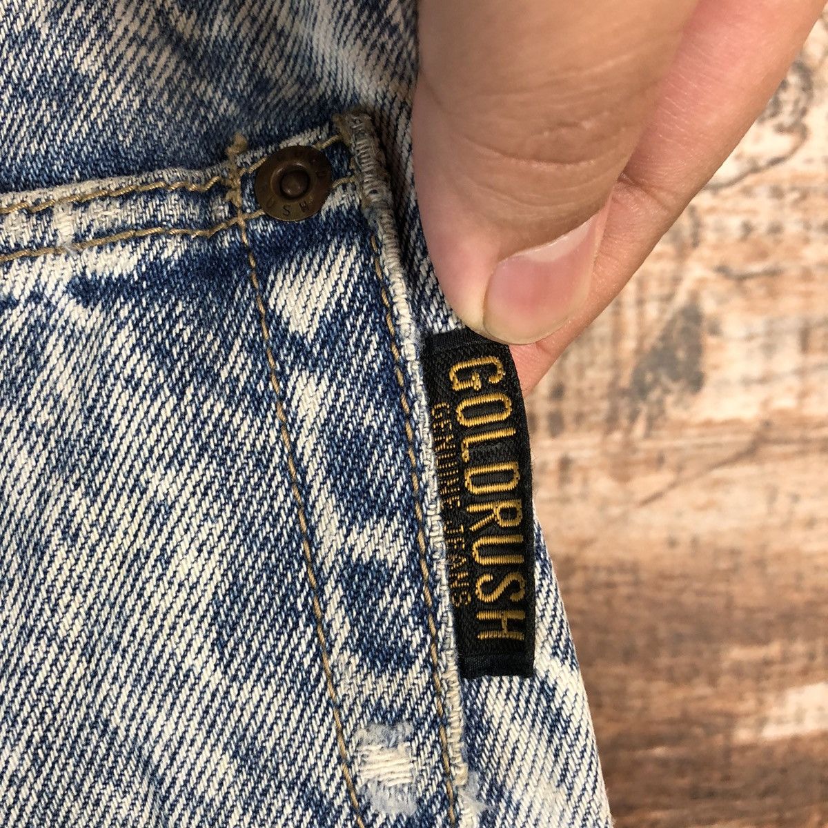 Vintage Gold Rush vintage sand Blue Denim Pants #A2127 Size US 27 - 20 Thumbnail