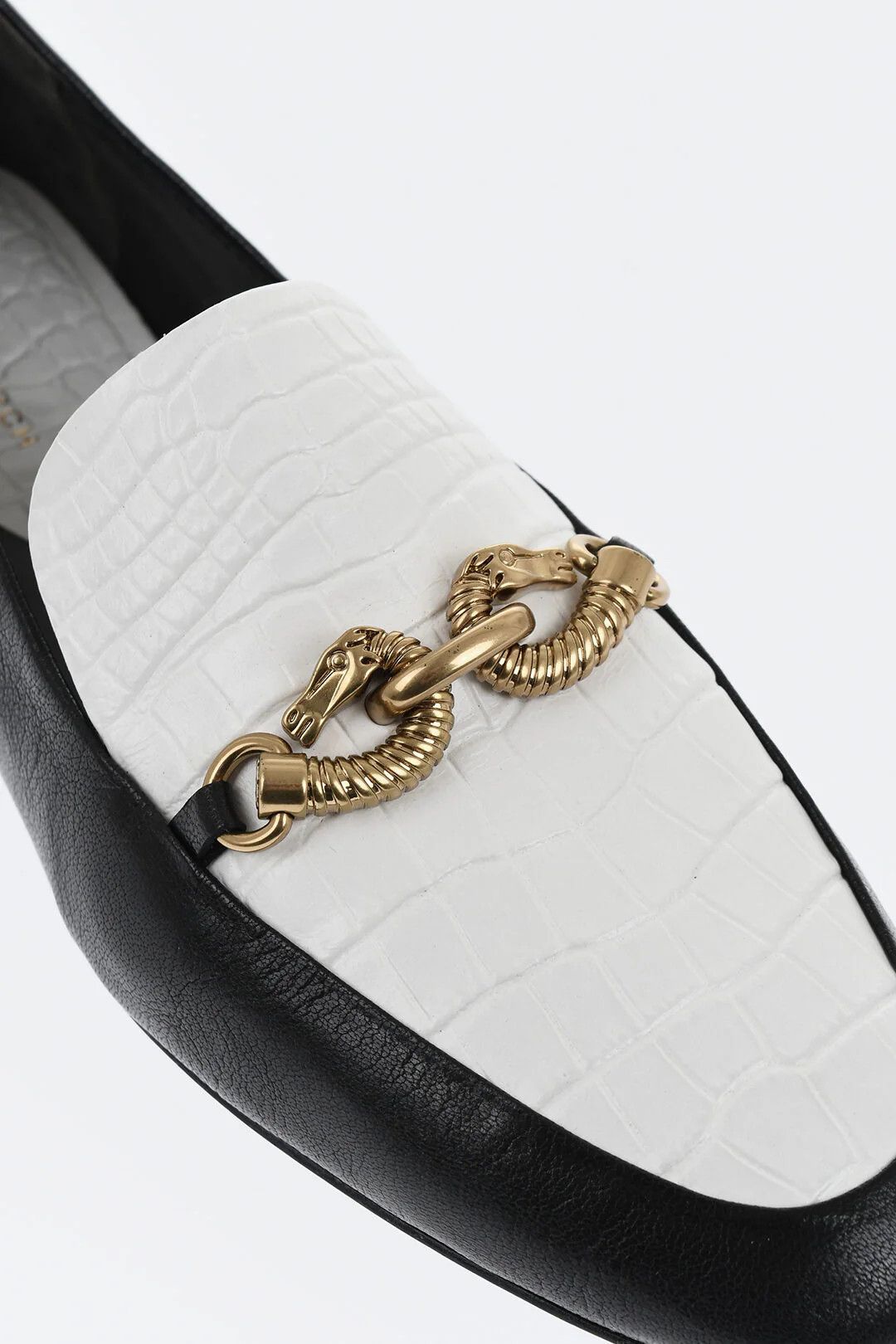 Tory Burch og1mm0426 Crocodile-Effect Embossed Leather Loafers in Black Size US 10 / IT 40 - 4 Thumbnail