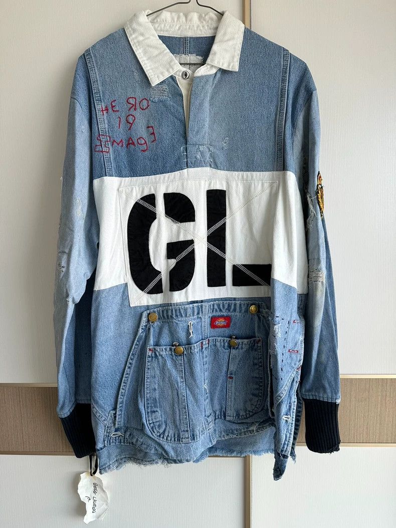 Greg Lauren greg lauren Badge denim polo shirt 2506-Nextarrow Size US M / EU 48-50 / 2 - 1 Thumbnail