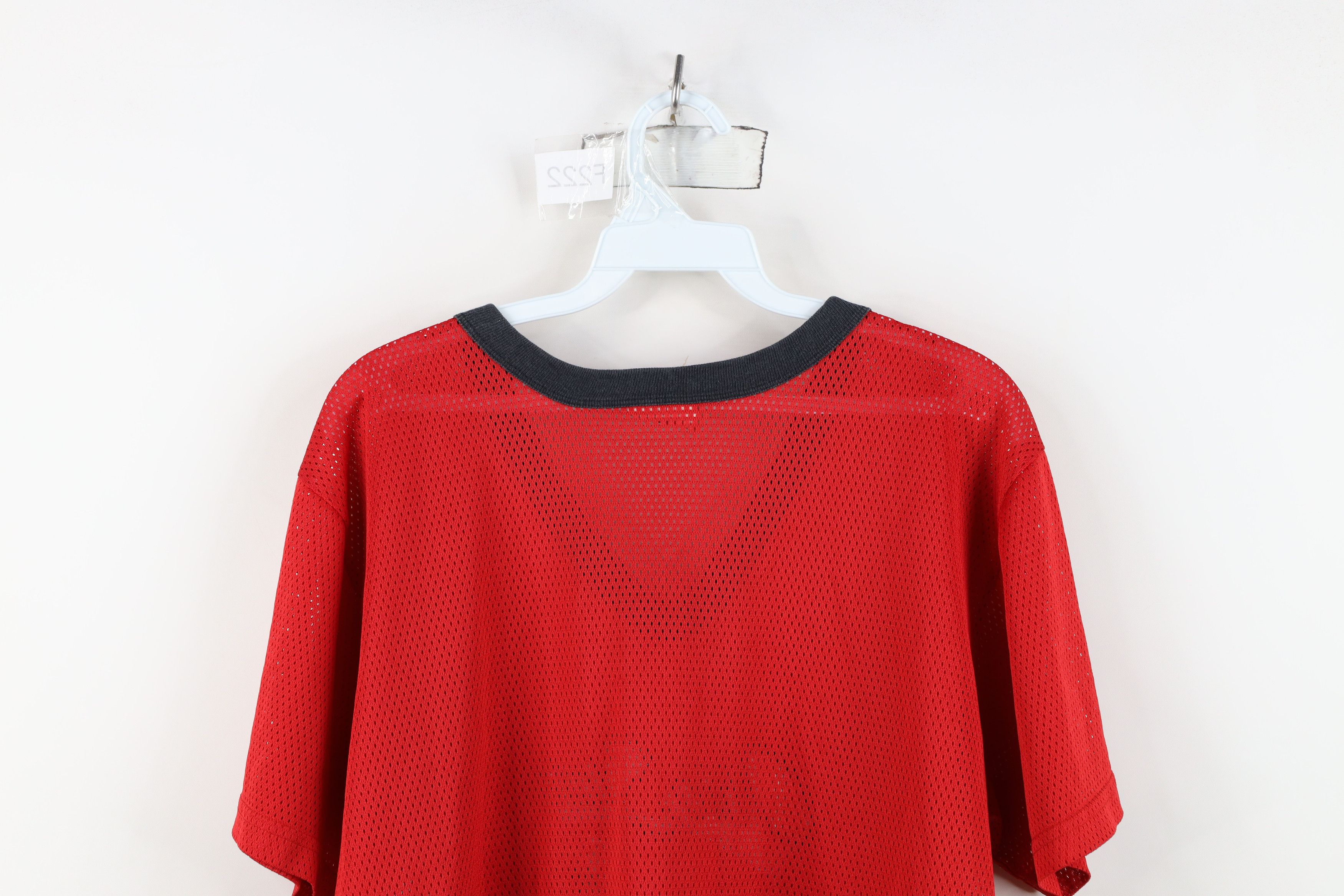 Vintage Vintage 90s Ohio State University Mesh Jersey T-Shirt Red Size US L / EU 52-54 / 3 - 14 Thumbnail
