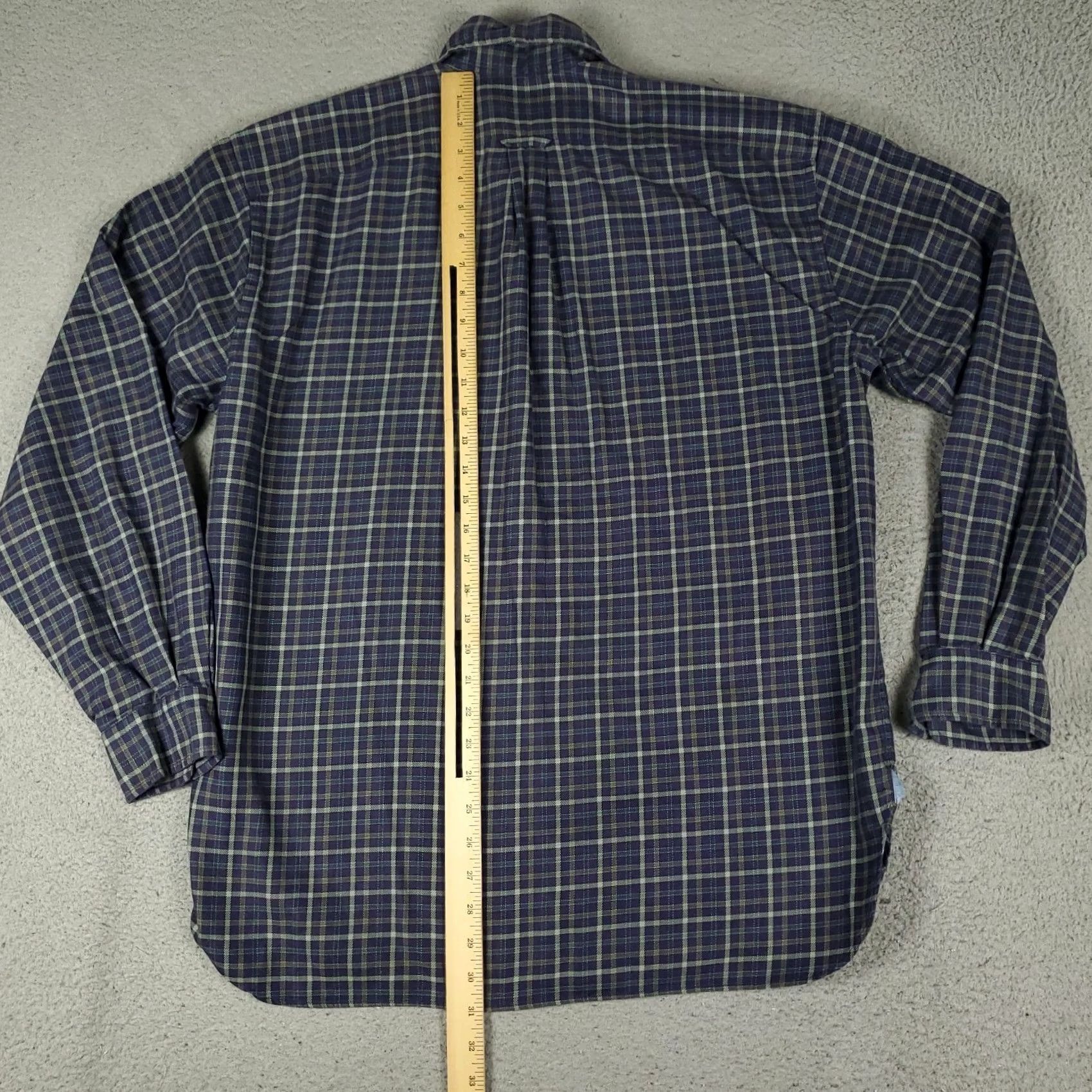 Faconnable Façonnable Shirt Mens Large Purple Plaid Flannel Button Up Long Sleeve Size US L / EU 52-54 / 3 - 3 Thumbnail