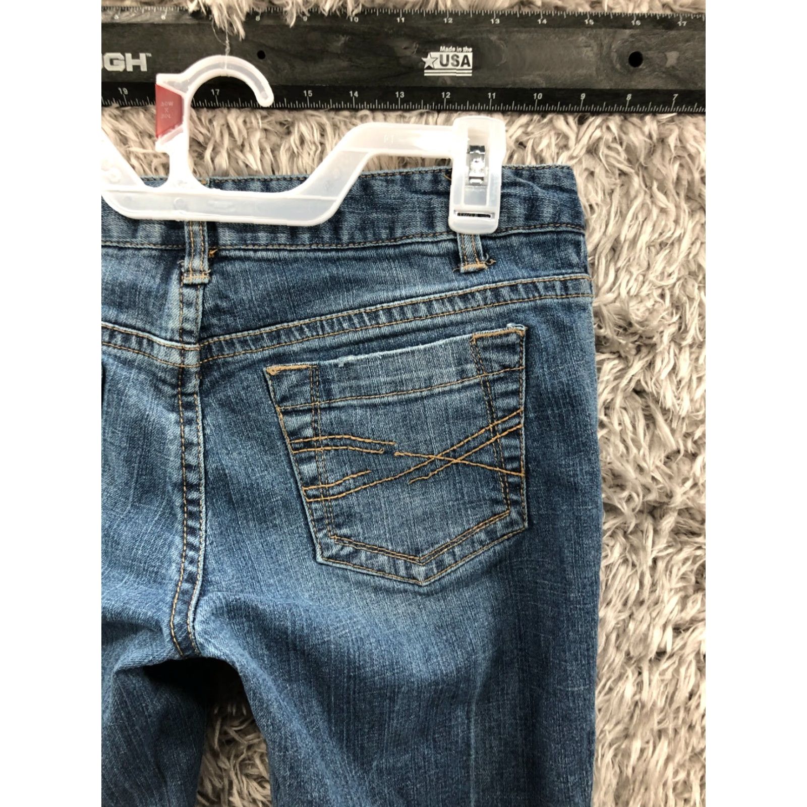 Vintage Aéropostale Kailey Skinny Flare Jeans Size 9 Juniors Low Rise Blue Denim Women Jeans 5-Pocket Design Belt Loops Zip Button Zipper Size 30" / US 8 / IT 44 - 6 Thumbnail