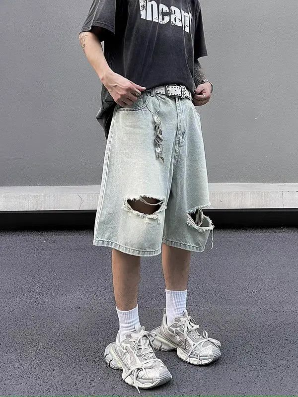 Japanese Brand Vintage High Street Hip Hop Loose Fit Denim Shorts Size US 34 / EU 50 - 1 Thumbnail