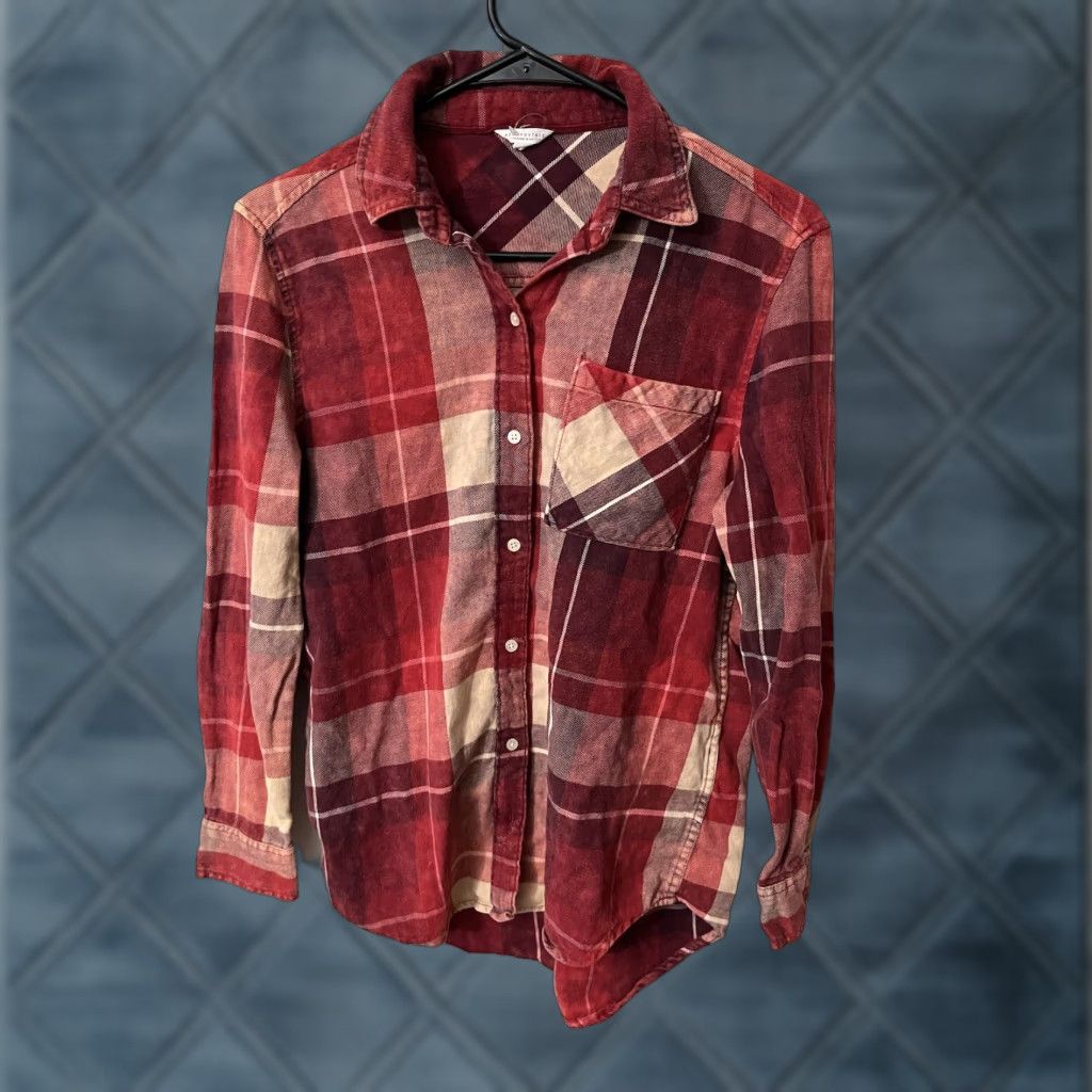 Aeropostale Aeropostale Women's Flannel Button-Up Shirt XS Long Sleeve Red Check Casual Size XS / US 0-2 / IT 36-38 - 1 Thumbnail