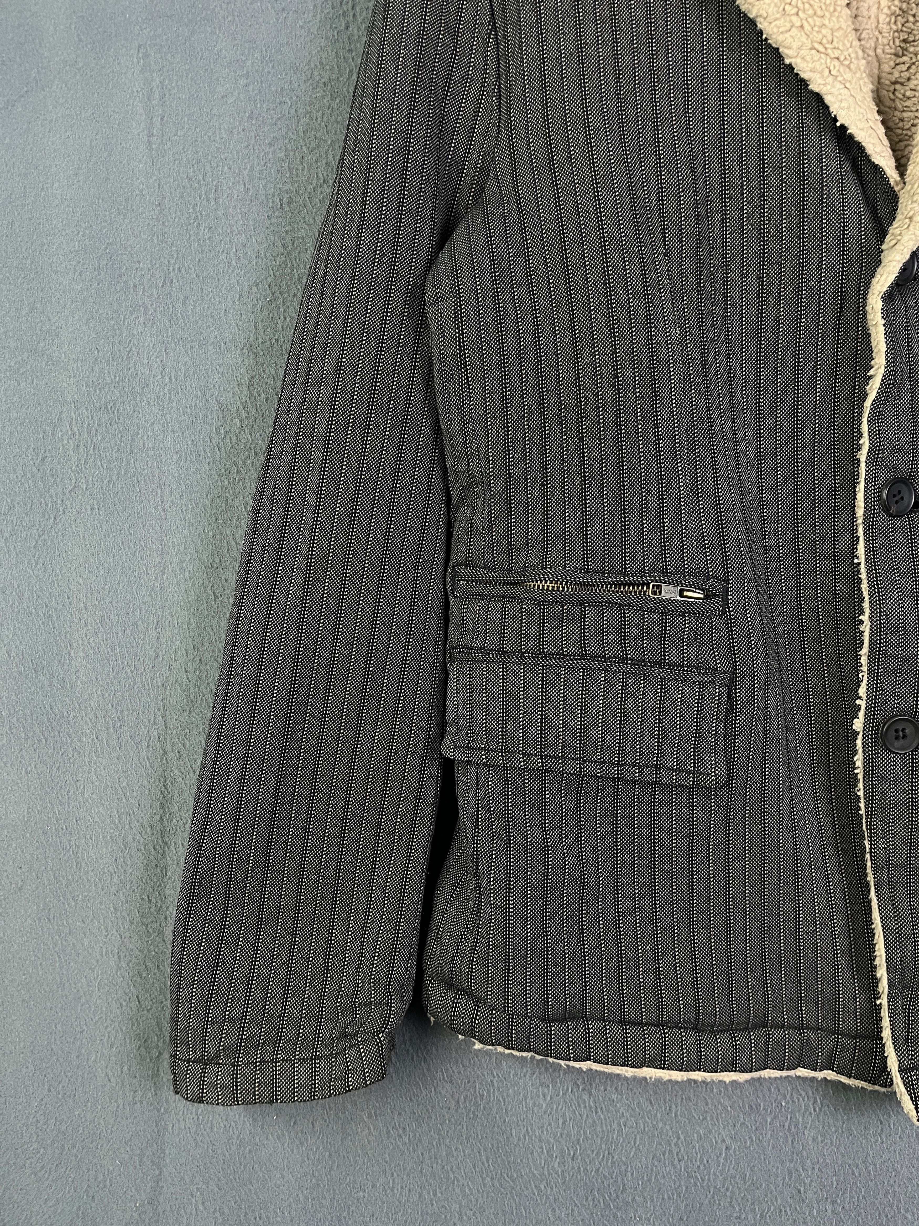 Comme des Garcons Homme CDG Homme AW2005 Sherpa Deep Pile Pinstripes Jacket Size US L / EU 52-54 / 3 - 5 Thumbnail