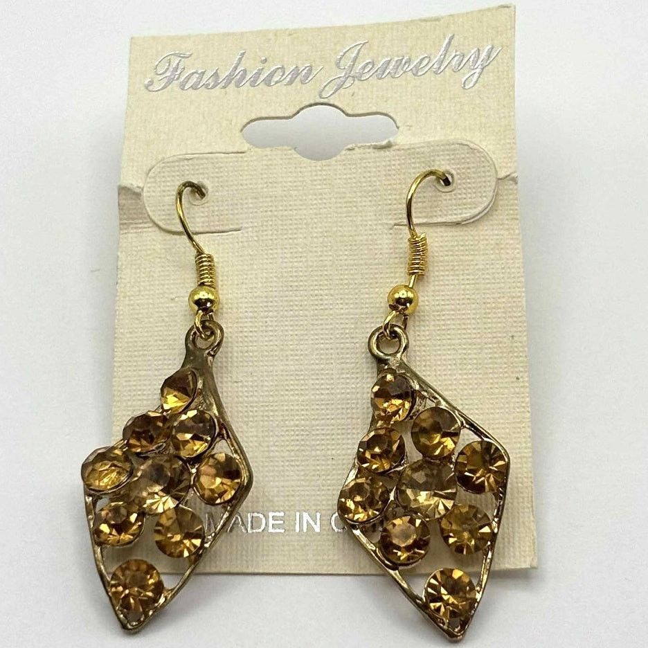 Other Vintage Gold Crystal Earrings Size ONE SIZE - 3 Thumbnail